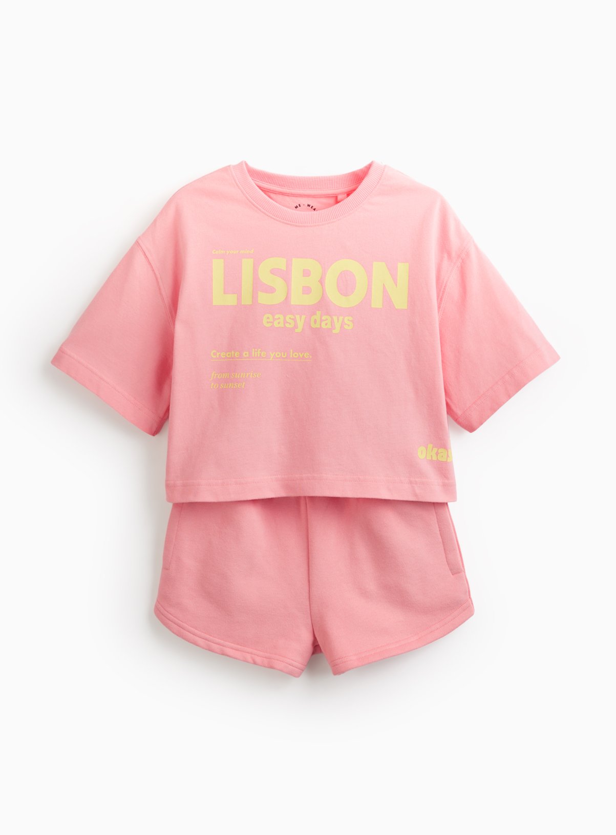 Pink Lisbon Graphic T-Shirt & Shorts Set 5 years