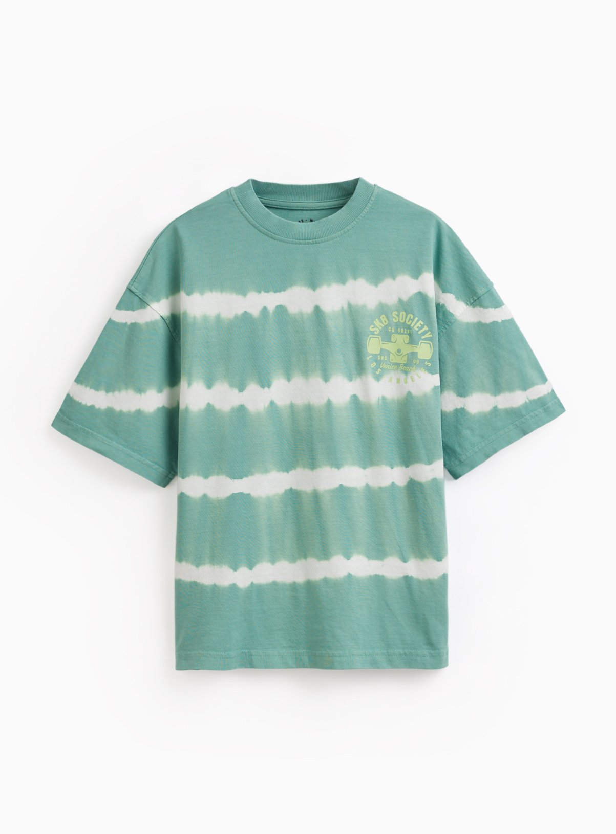Green Tie-Dye Stripe T Shirt 