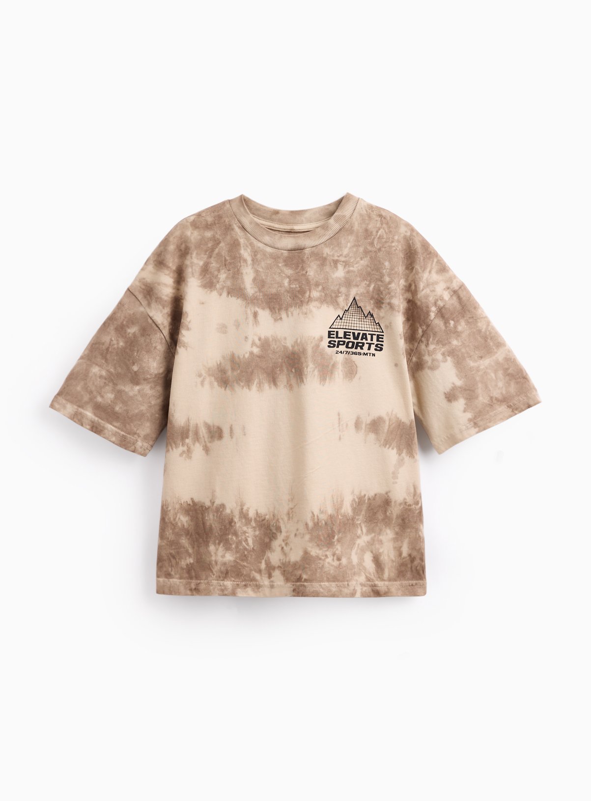 Cream Tie Dye Elevate Logo Tee 12 years