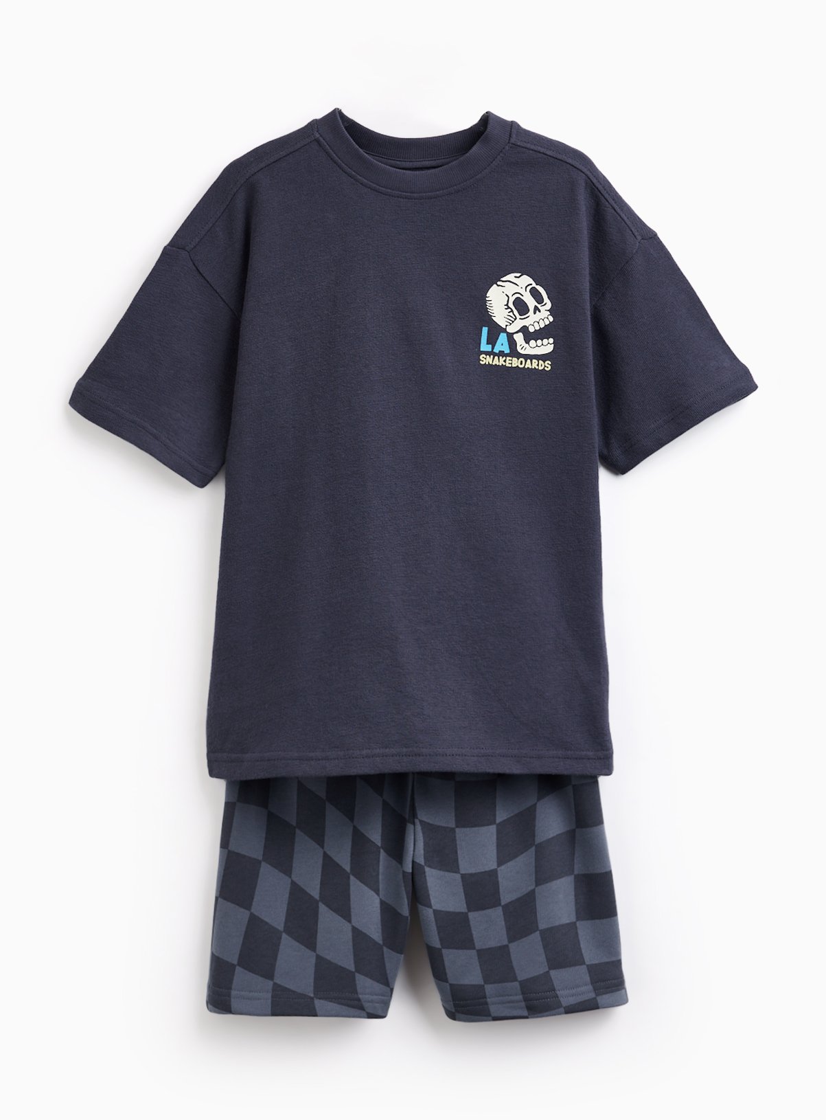 Navy Skater Graphic T-Shirt & Shorts Set 8 years