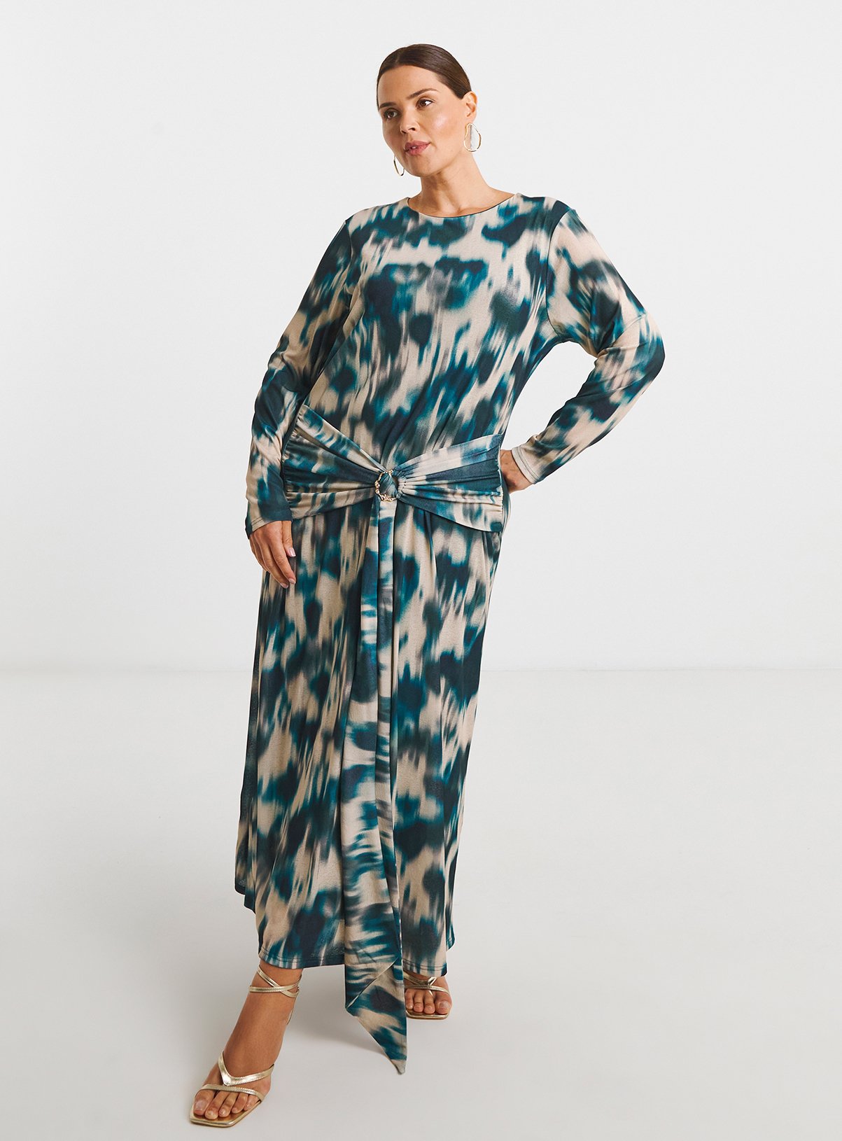 SIMPLY BE Dry Handle Mesh Midaxi Dress