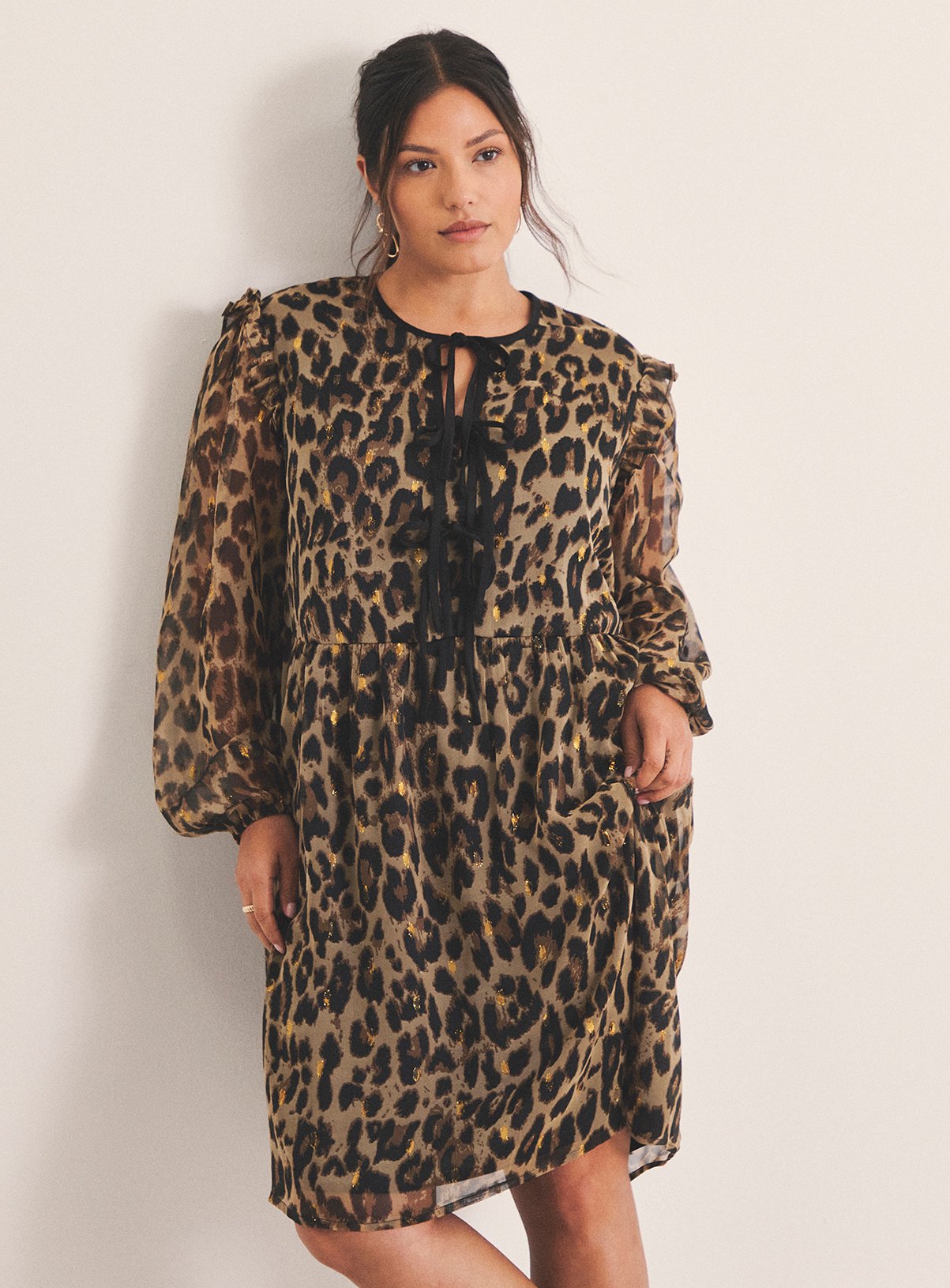 SIMPLY BE Bow Georgette Skater Dress