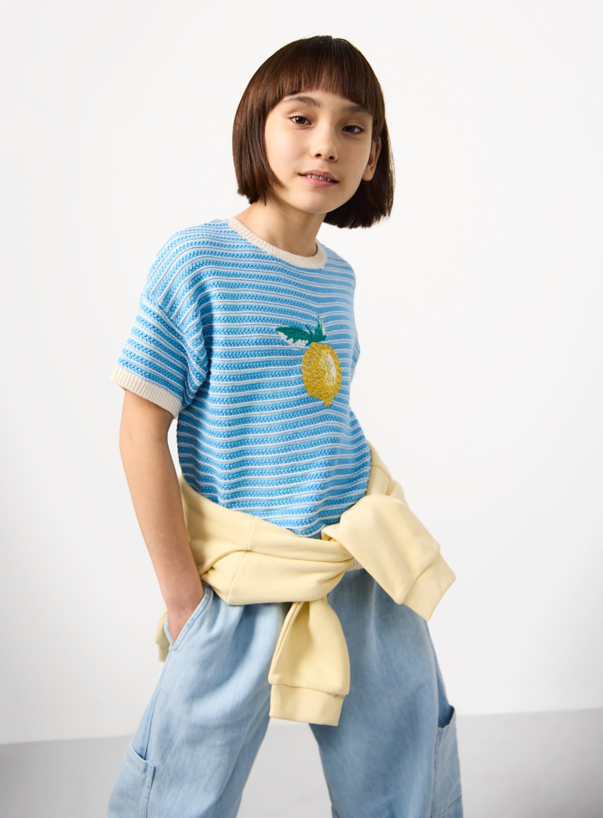 Blue Stripe Lemon Logo T-Shirt 12 years