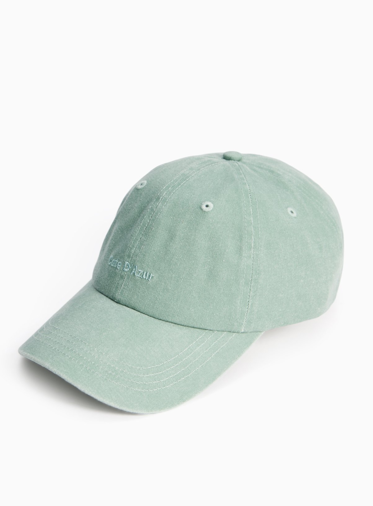 Sage Slogan Denim Baseball Cap One Size