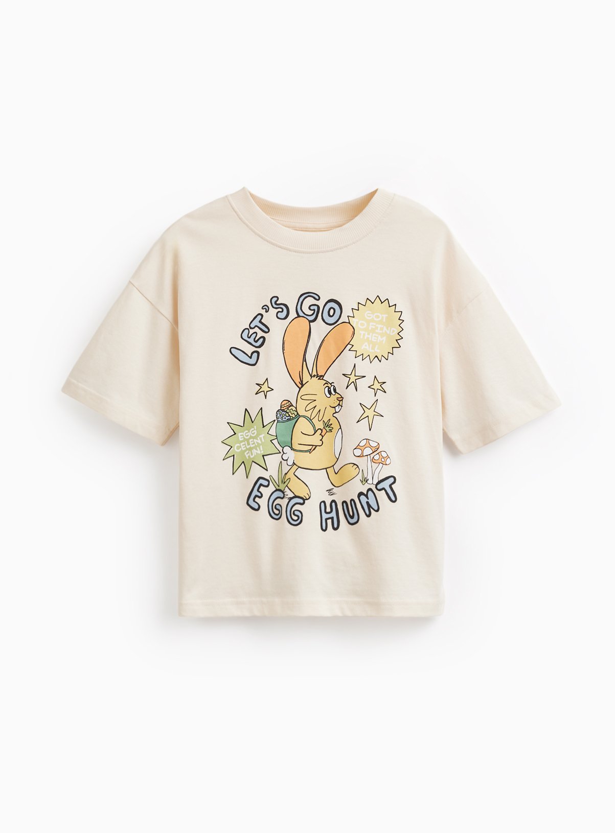 Cream Easter Egg Hunt Graphic T-Shirt