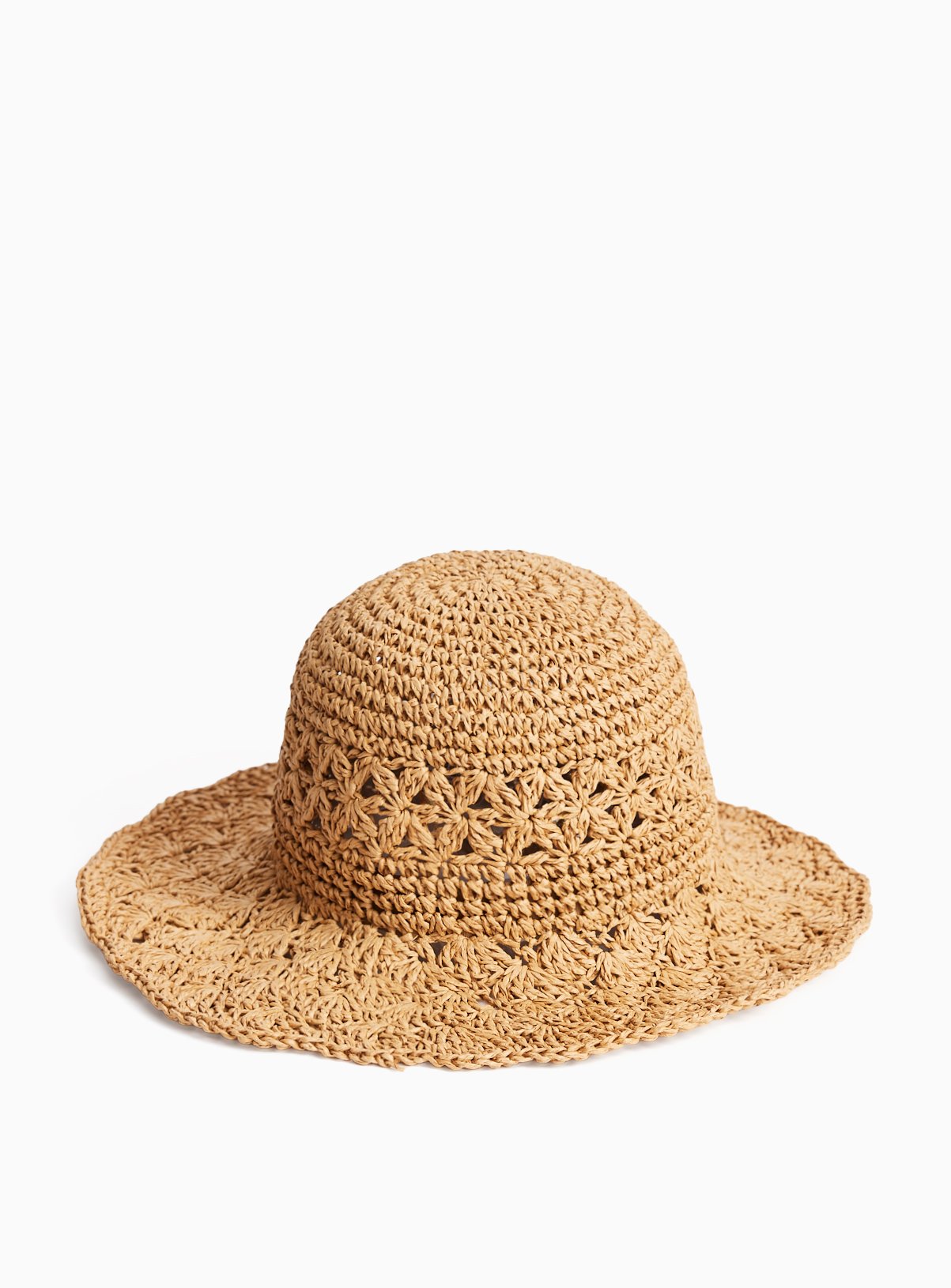 Neutral Straw Cloche Hat One Size