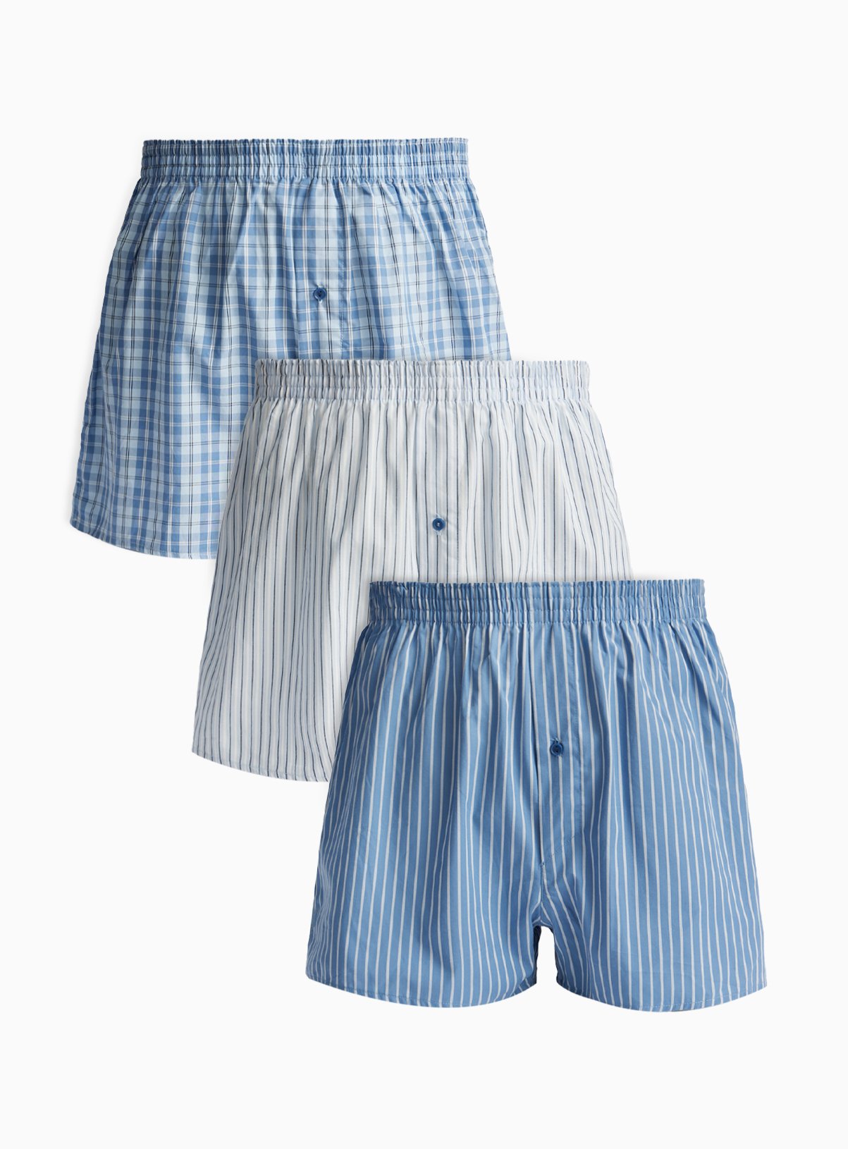 Blue Stripe Woven Boxers 3 Pack XXXL