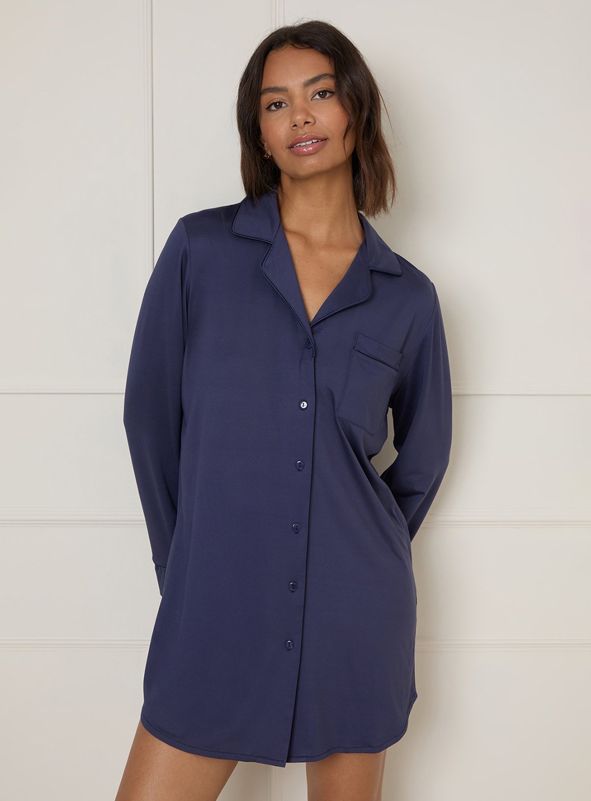 DOROTHY PERKINS Tipped Night Shirt Navy 