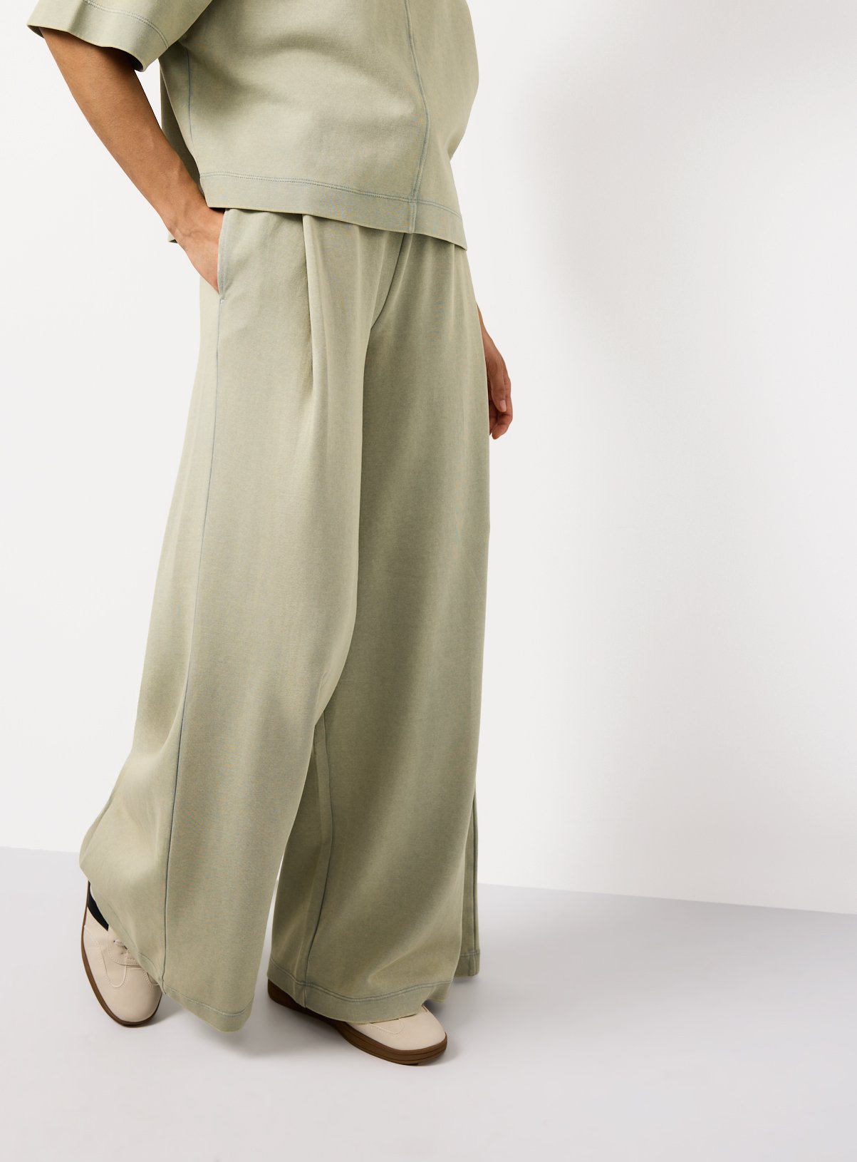 Washed Crew Neck Co-ord Top 