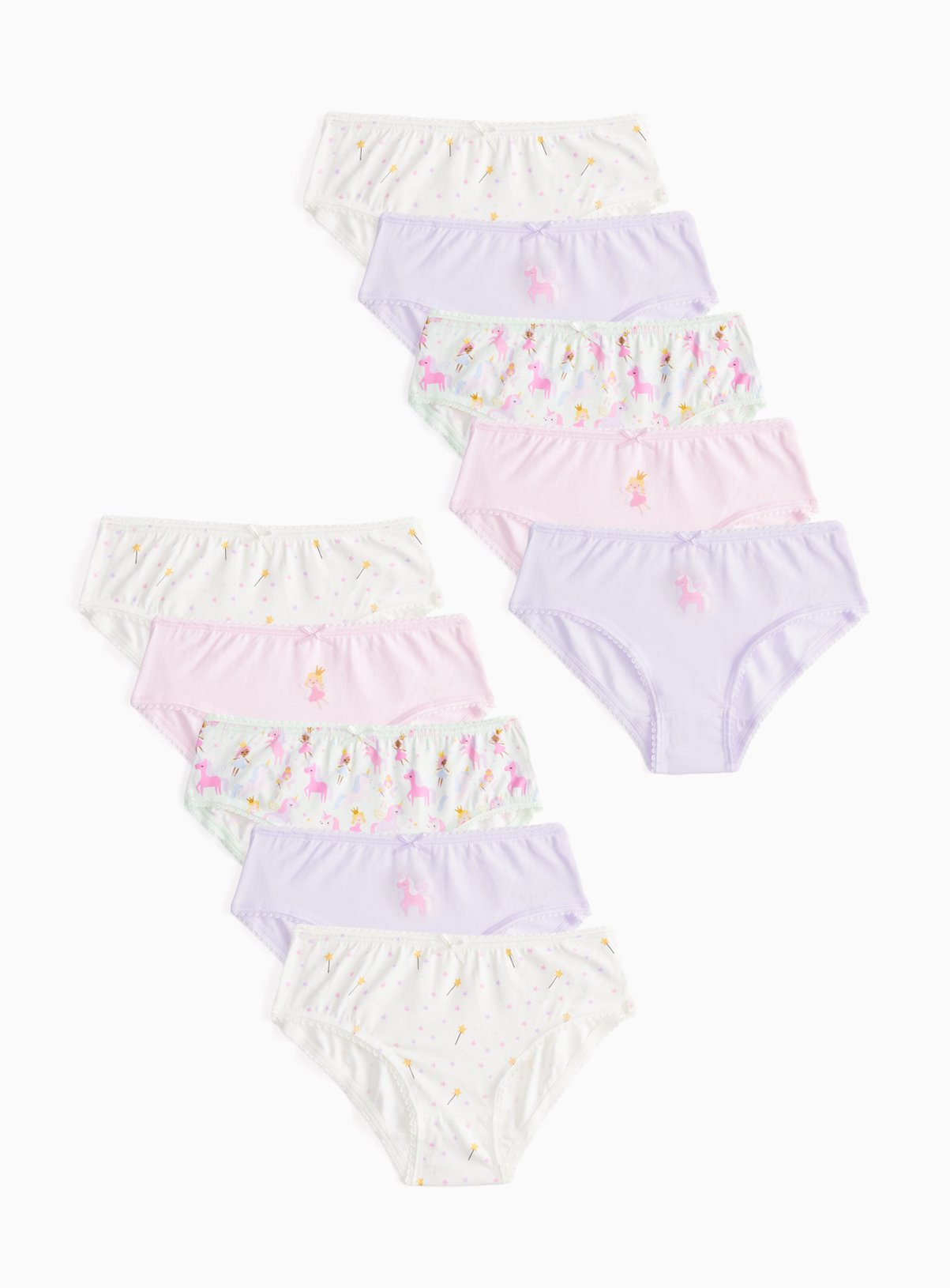 Pink Unicorn Briefs 10 Pack 8-9 years