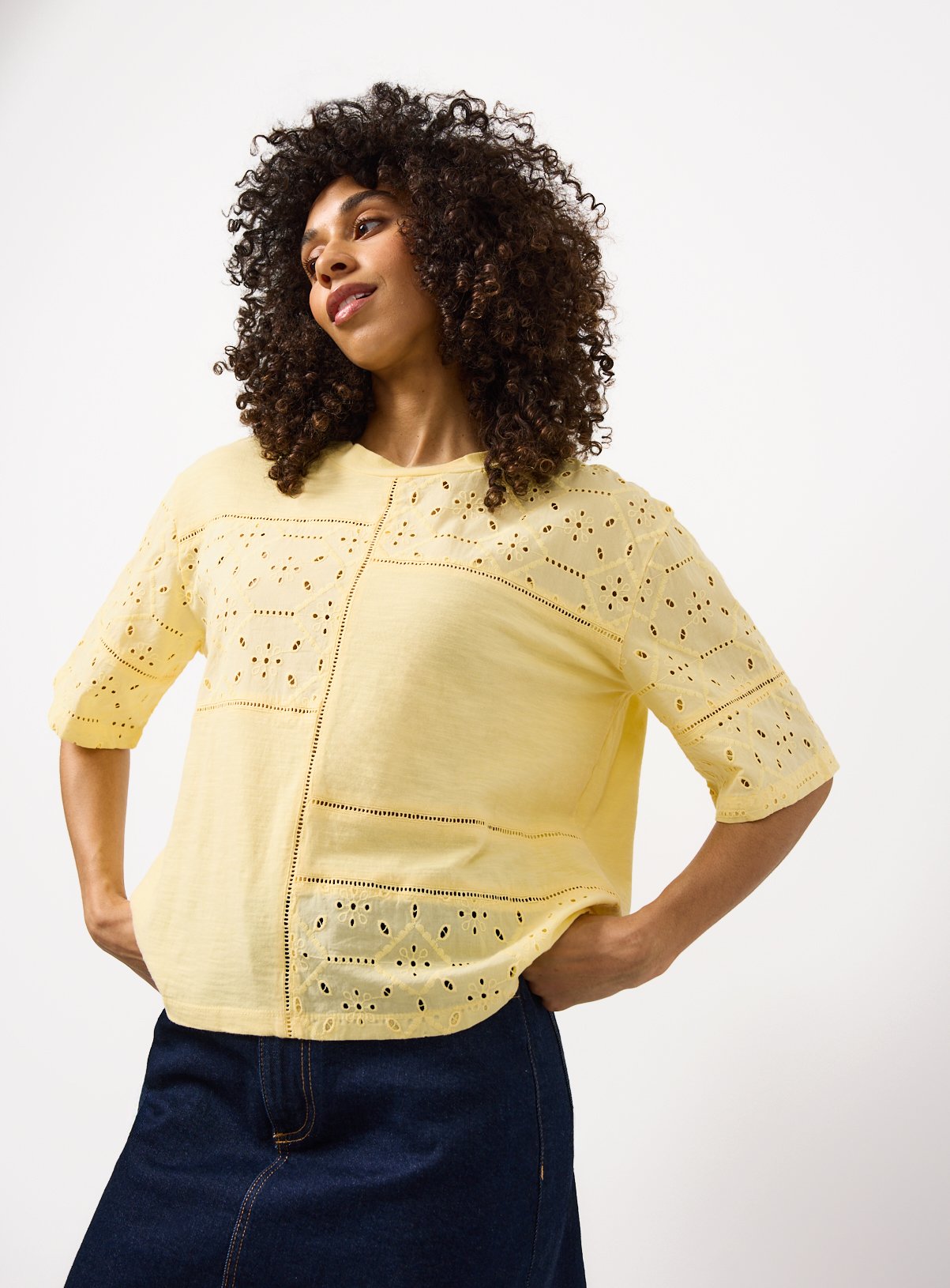 Broderie Detail T-Shirt