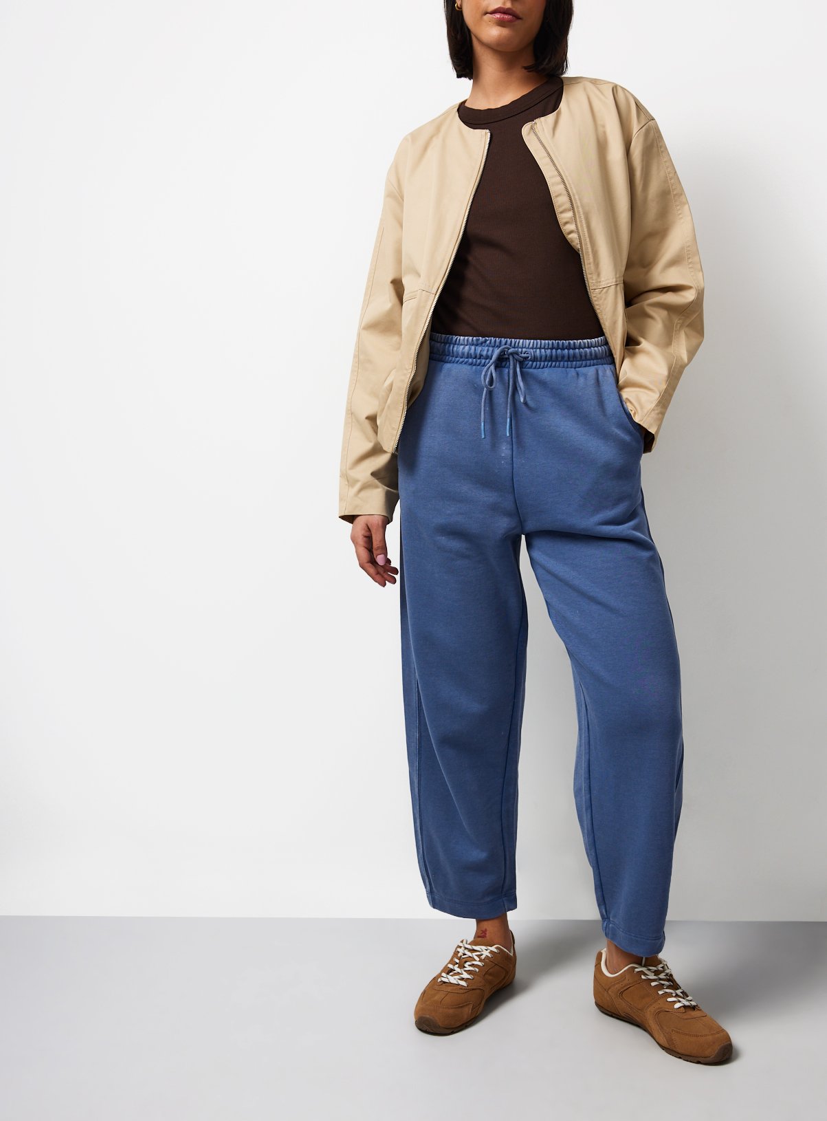 Blue Barrel Leg Joggers