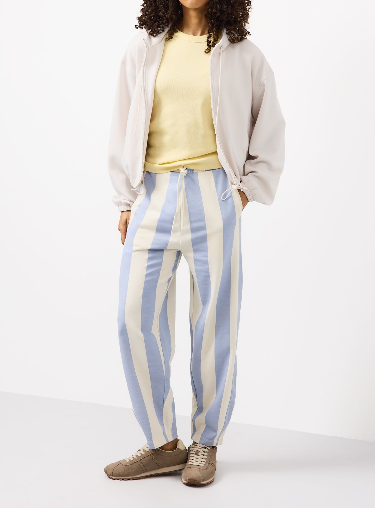 Blue Stripe Barrel Leg Joggers