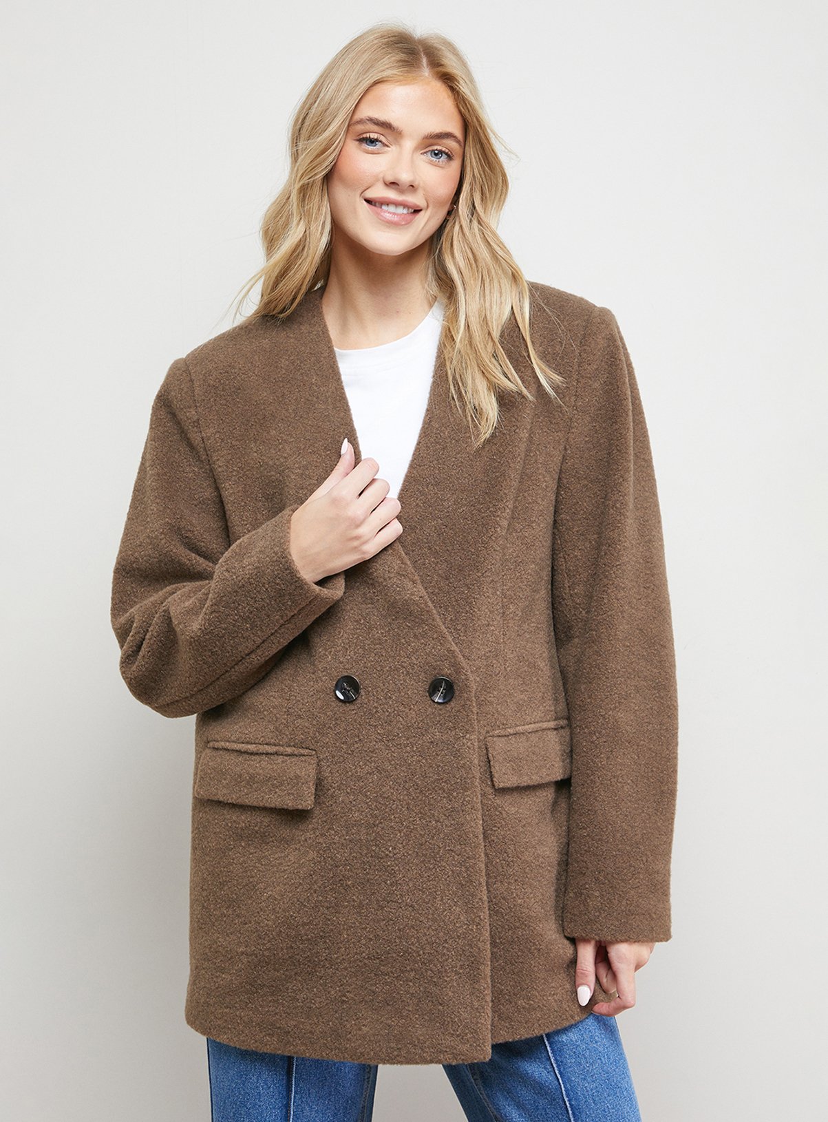 OASIS Collarless Blazer Coat 