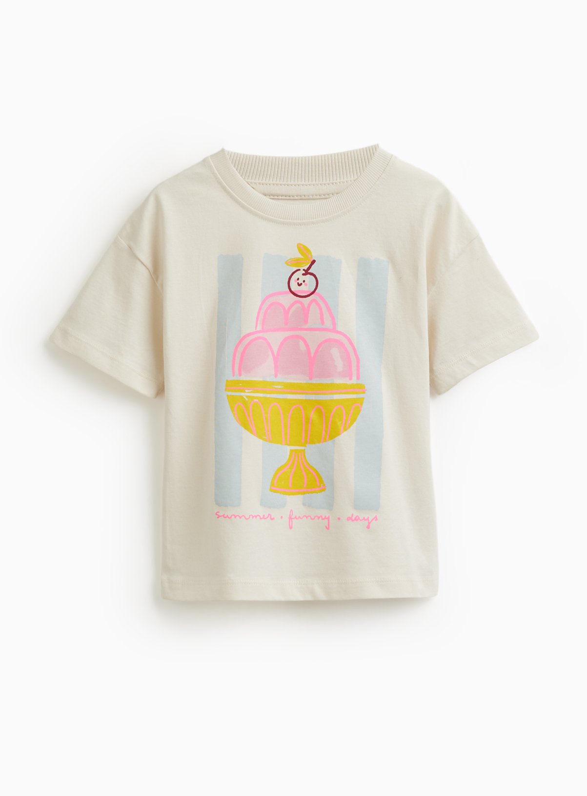 Cream Ice Cream Graphic Relaxed T-Shirt 5-6 years