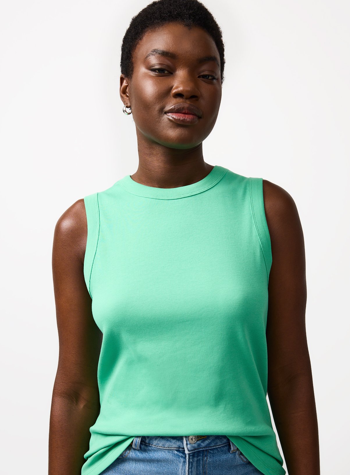 Green Classic Ribbed Slim Fit Vest 10