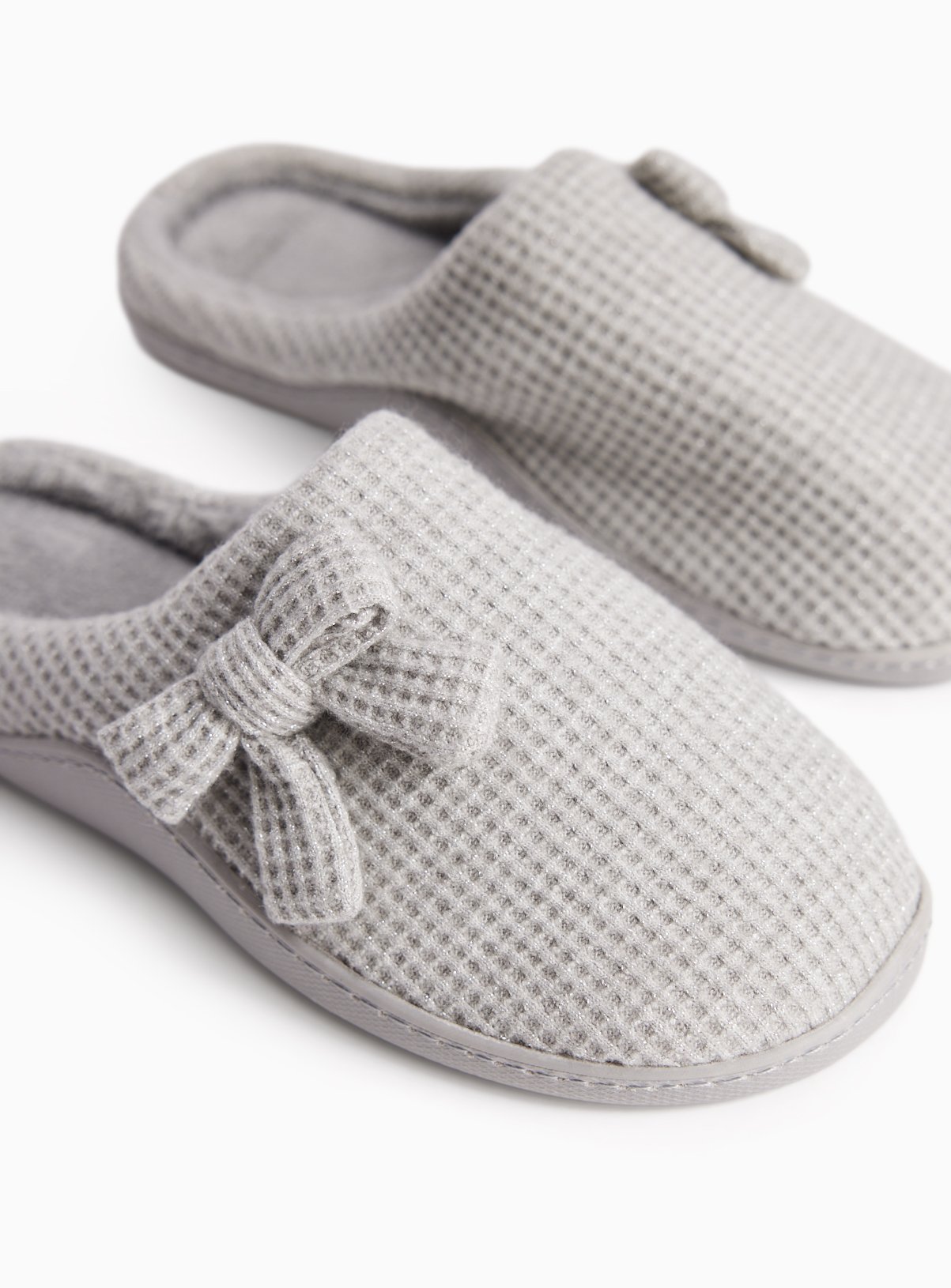 Grey Sparkle Textured Cupsole Mule 