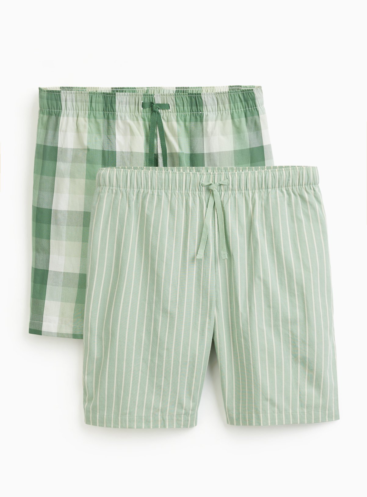 Green Check Stripe Pyjama Shorts 2 Pack  
