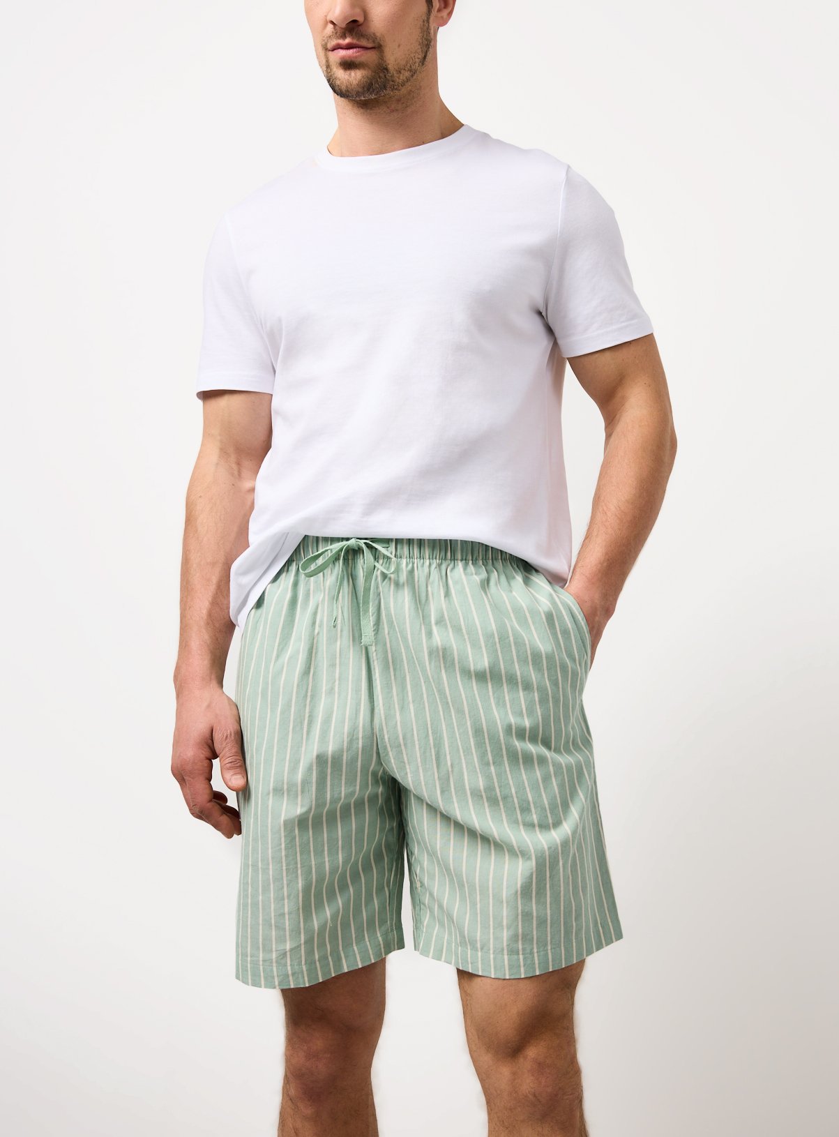 Green Check Stripe Pyjama Shorts 2 Pack  XXL