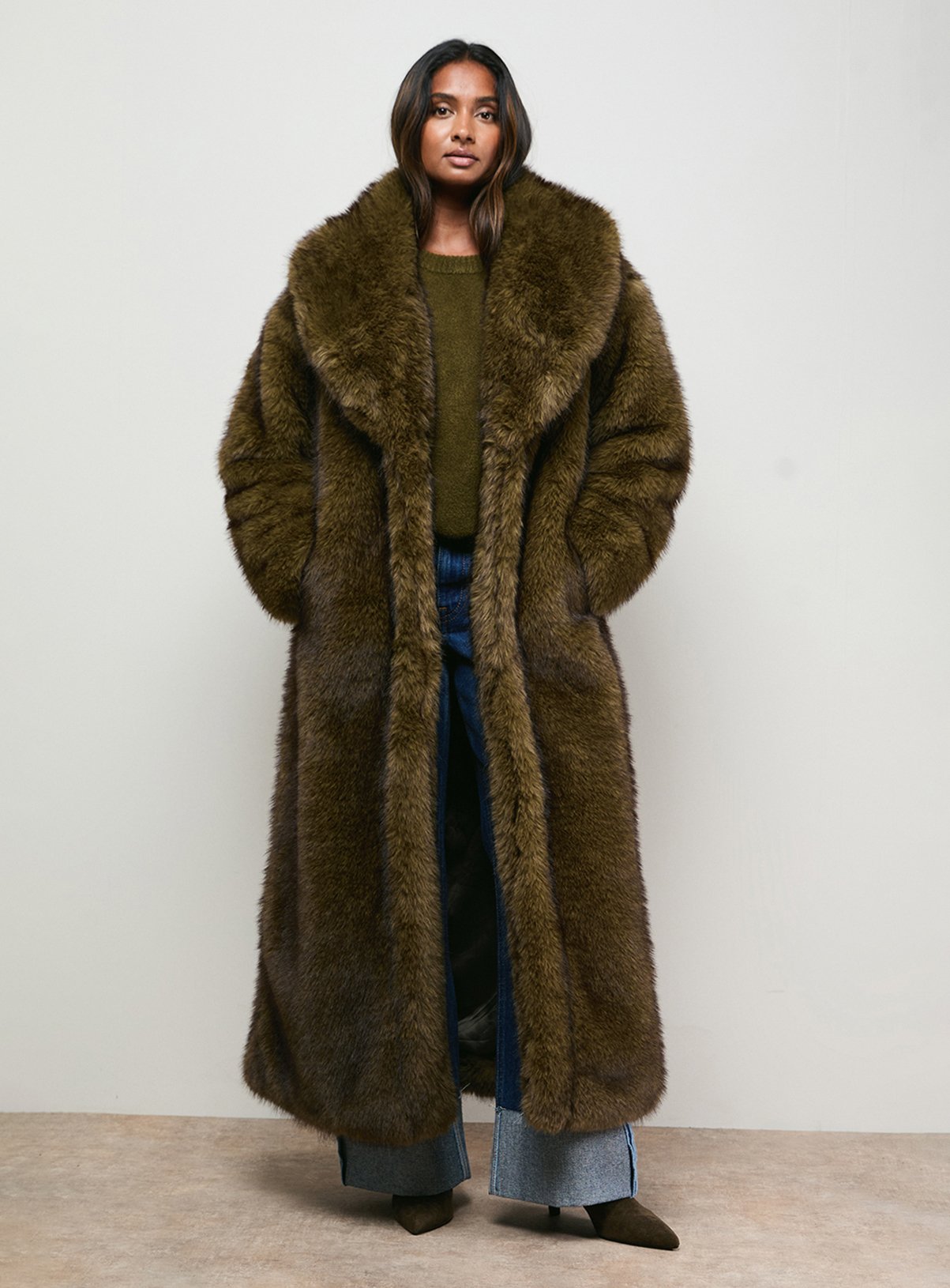 【タグ付】luxury fur coat Warm Jackets Overcoat Faux Fur Coat 3x Whiskey Mink Fur Coat: Full