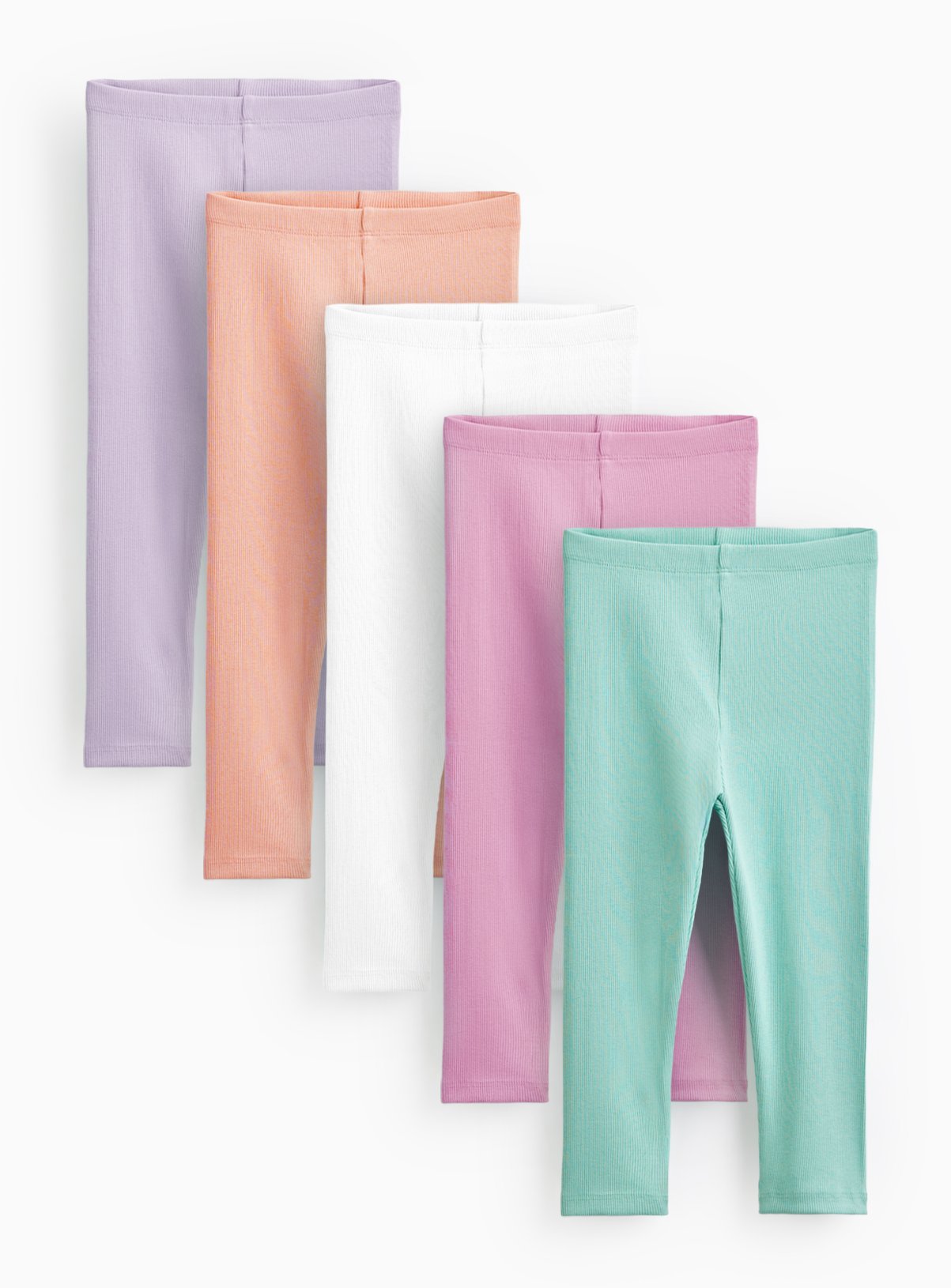 Bright Ribbed Leggings 5 Pack 