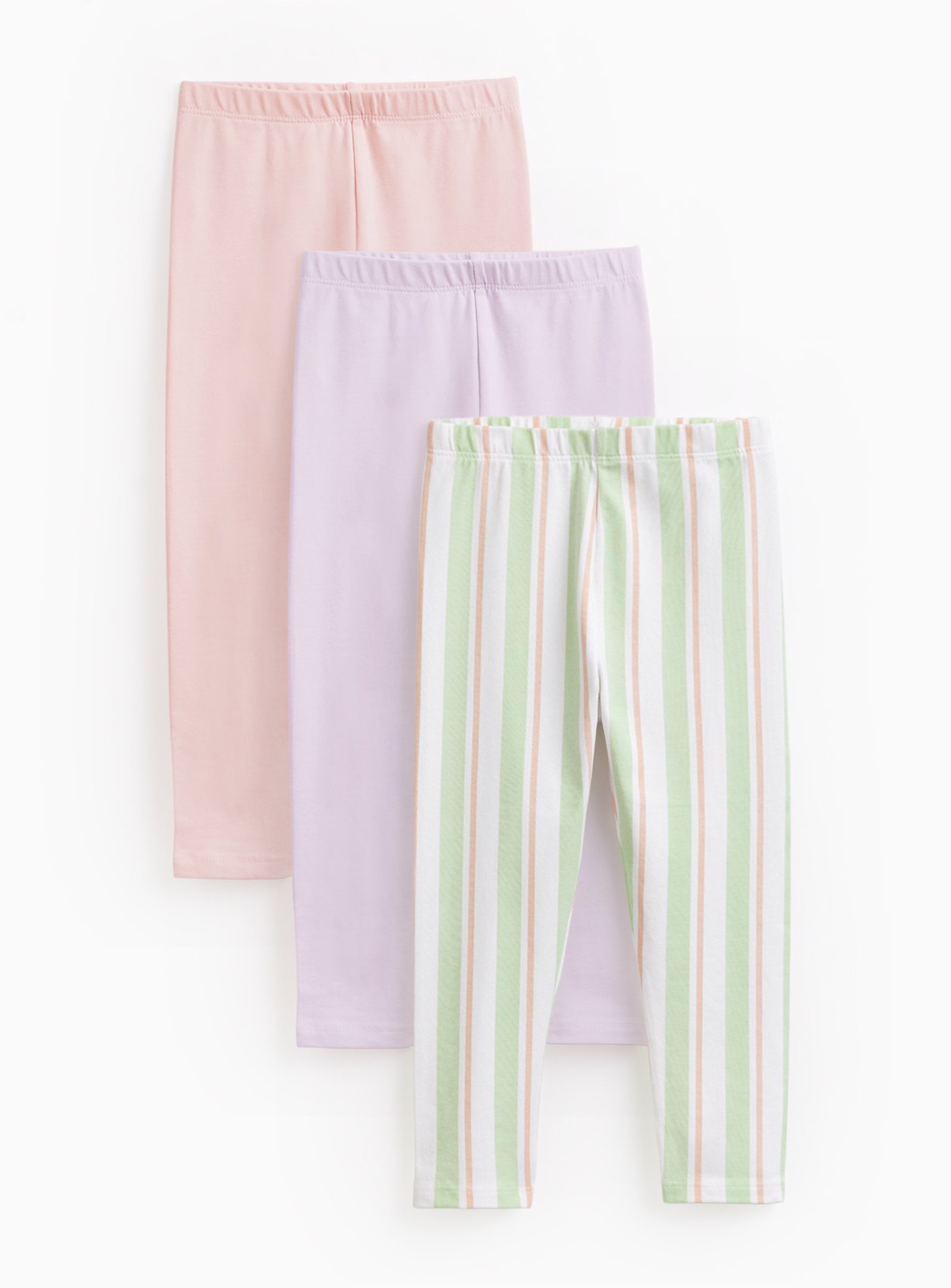 Pink & Striped Print Jersey Leggings 3 Pack 3-4 years
