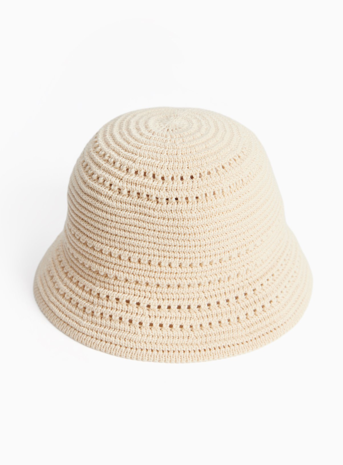 Neutral Crochet Bucket Hat One Size