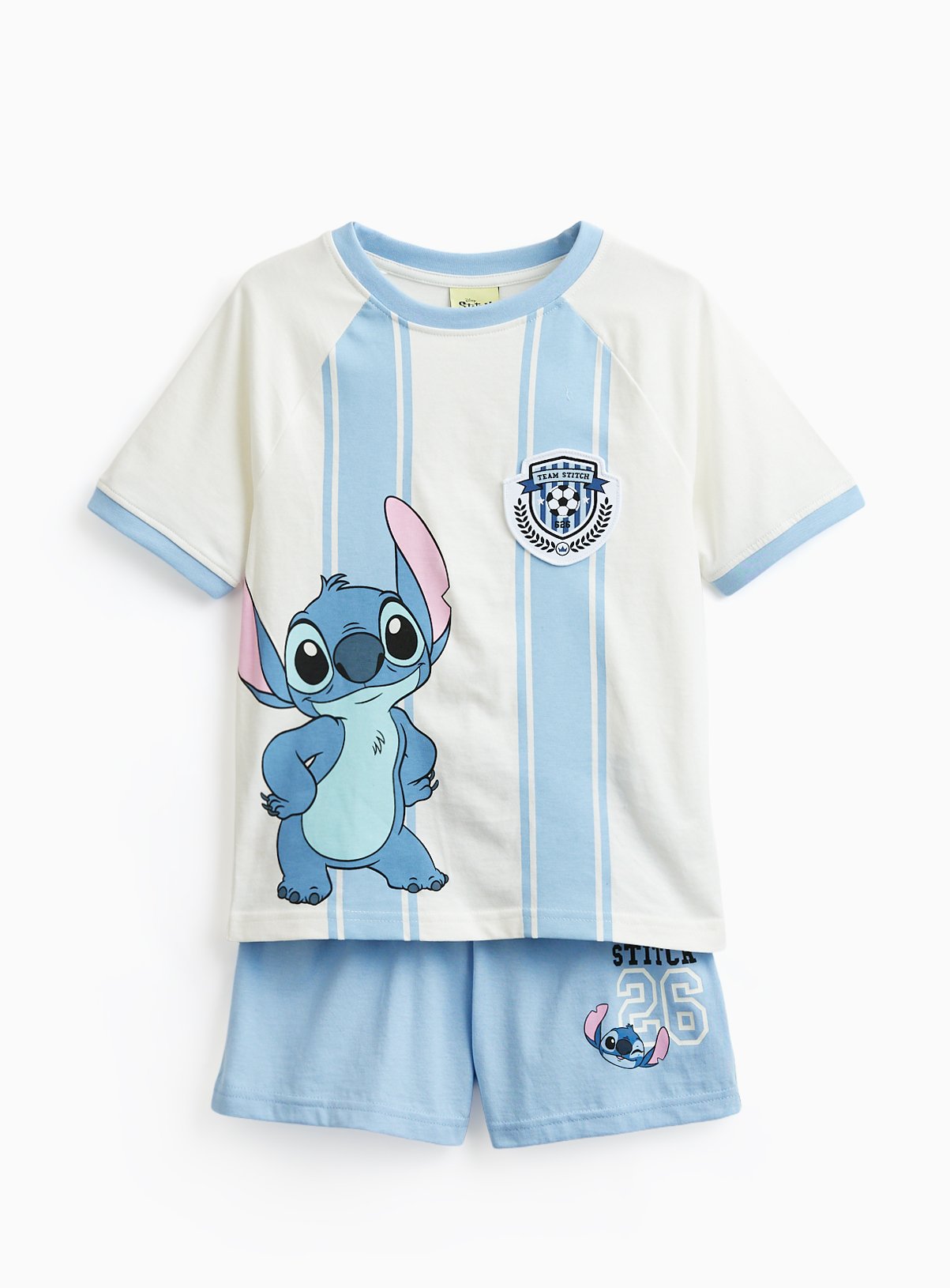 Blue Disney Lilo & Stitch Football Print Shortie Pyjamas 
