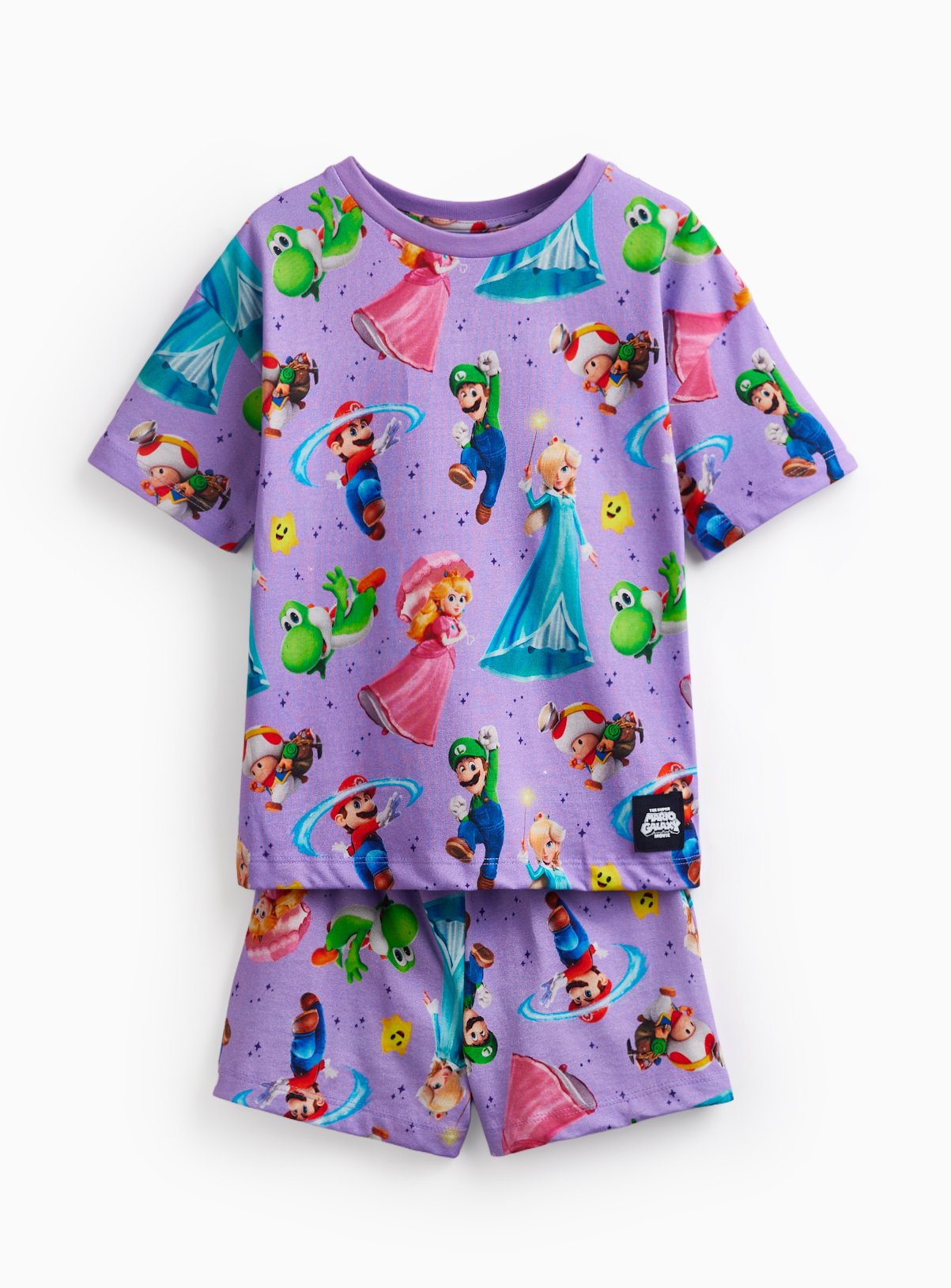 Purple Princess Peach Print Shortie Pyjamas 