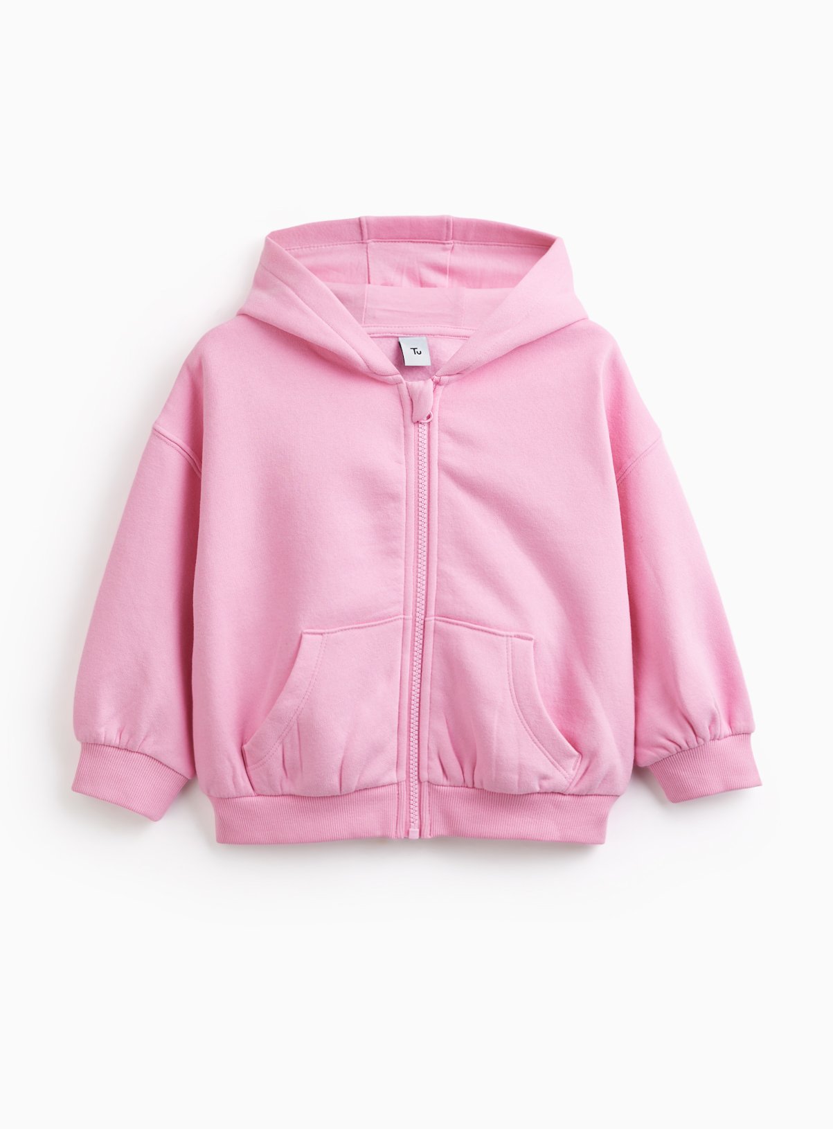 Pink Zip Through Hoodie 