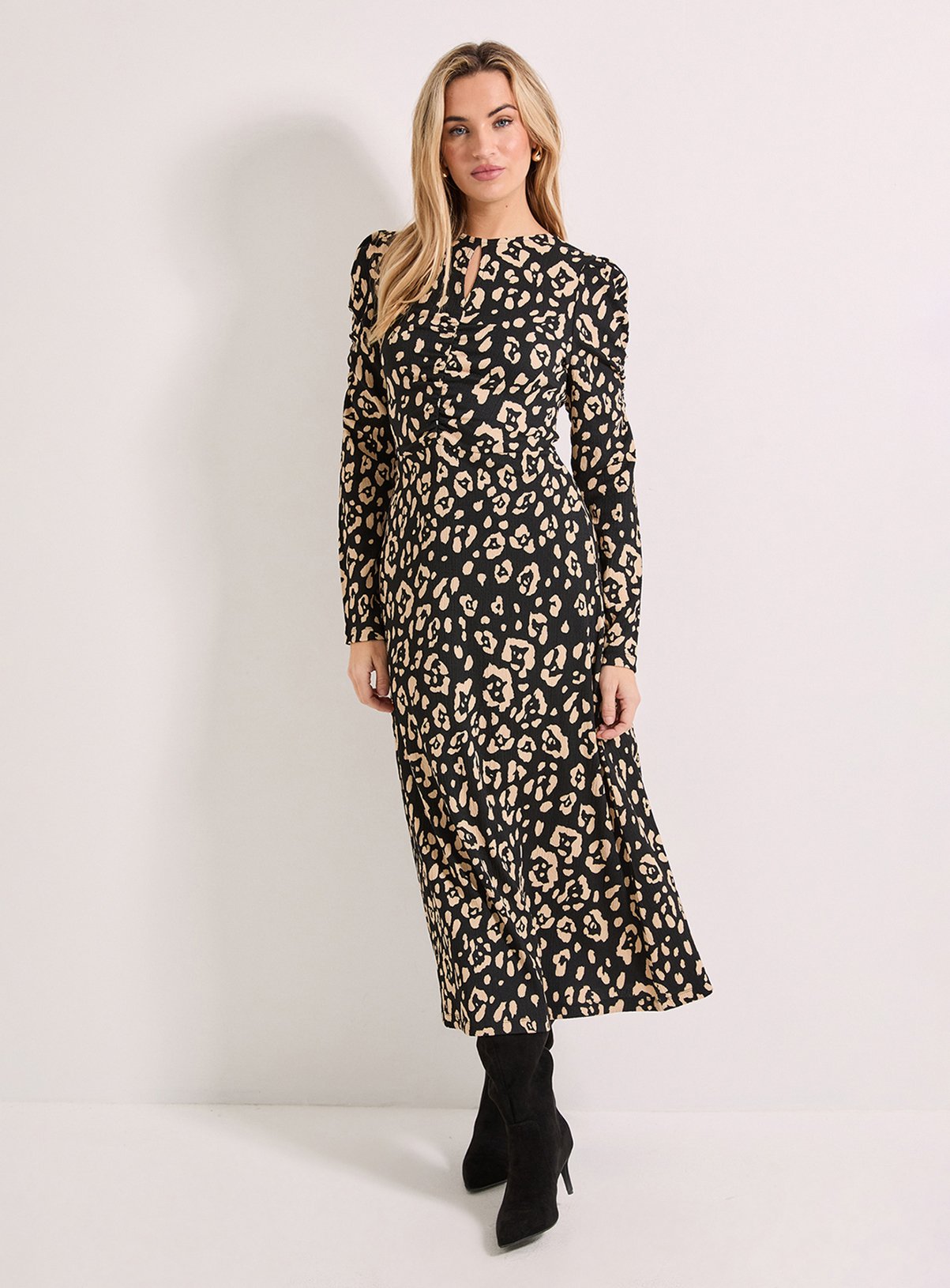 DOROTHY PERKINS Animal Keyhole Midi Dress