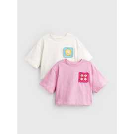 Boxy Crochet Pocket T-Shirts 2 Pack