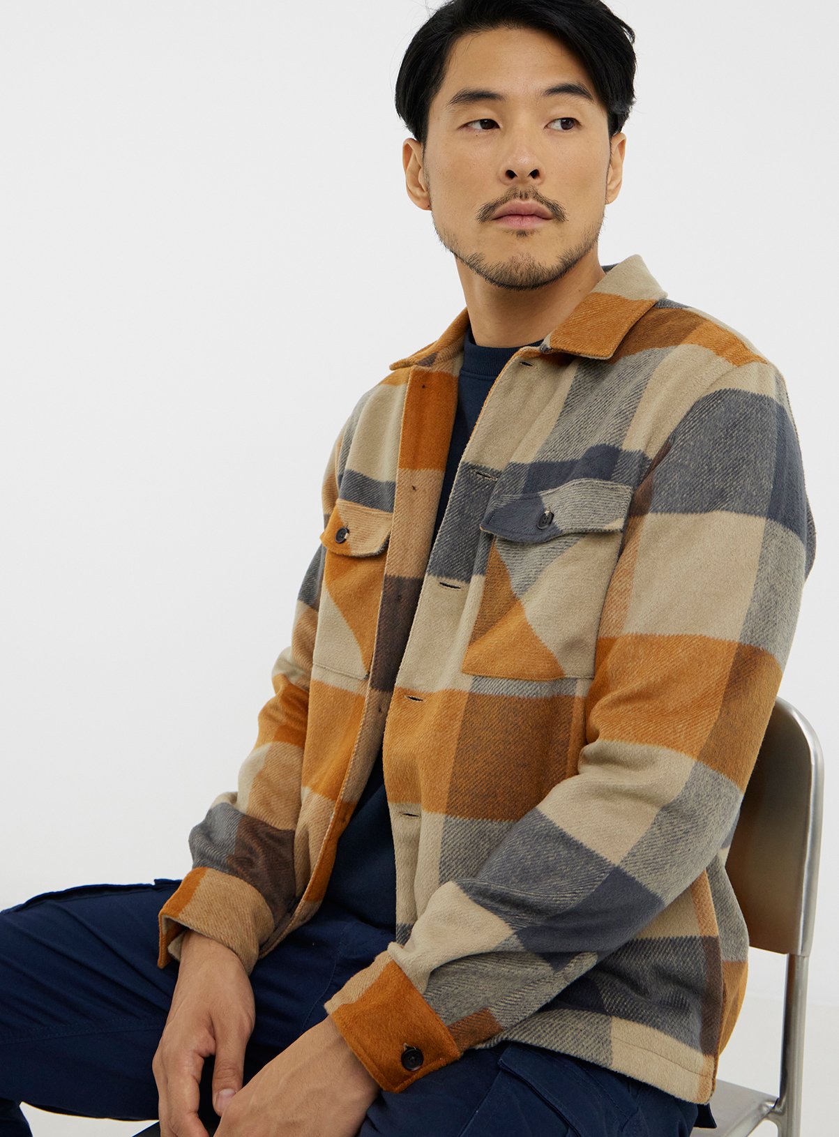 JACAMO Brushed Heavyweight Checked Overshirt 