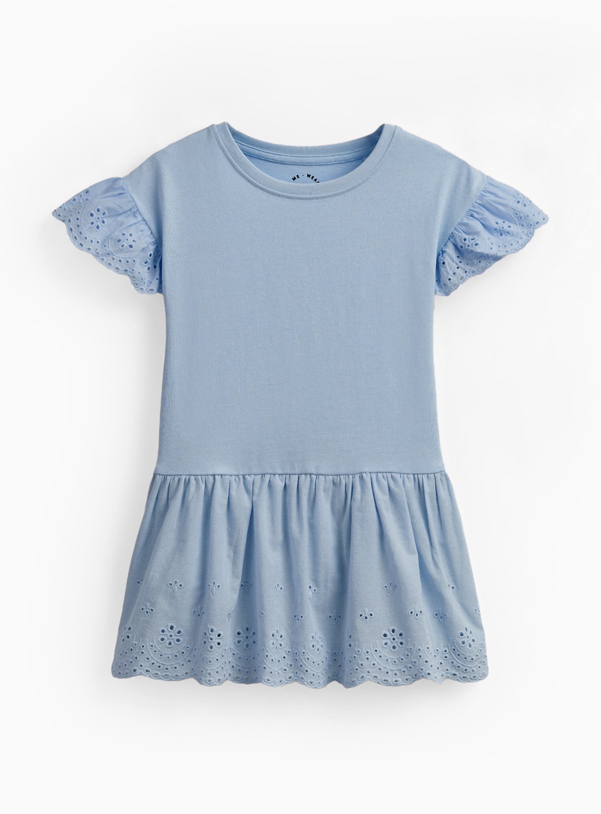 Broderie Frill Short Sleeve Jersey Dress 