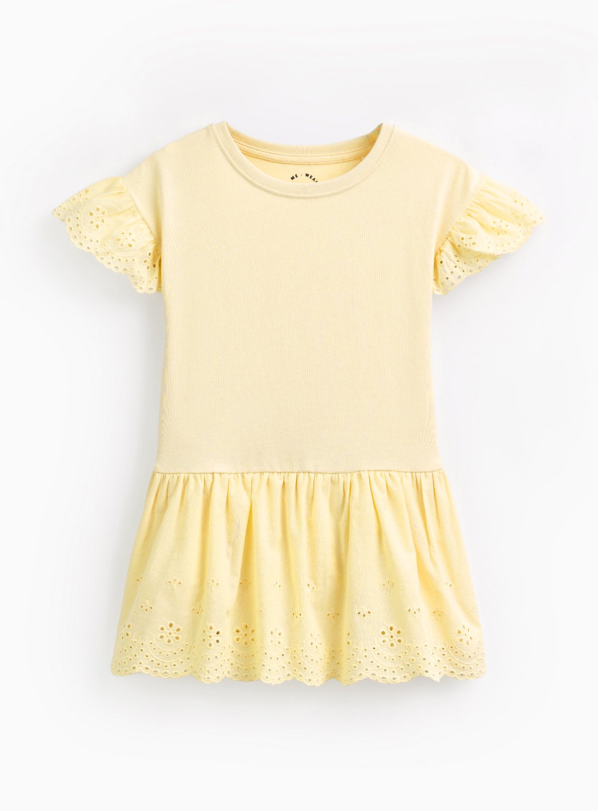 Broderie Frill Short Sleeve Jersey Dress 