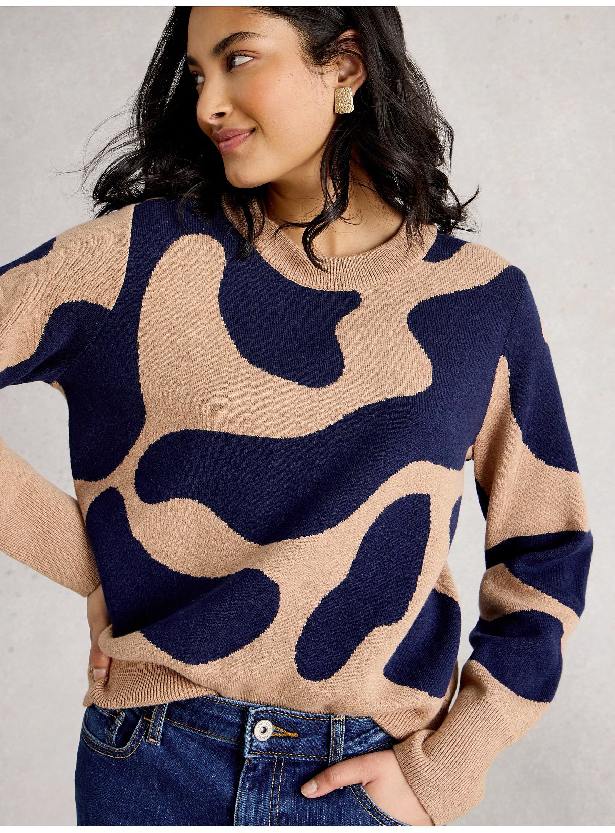 WHITE STUFF Katie Abstract Jumper