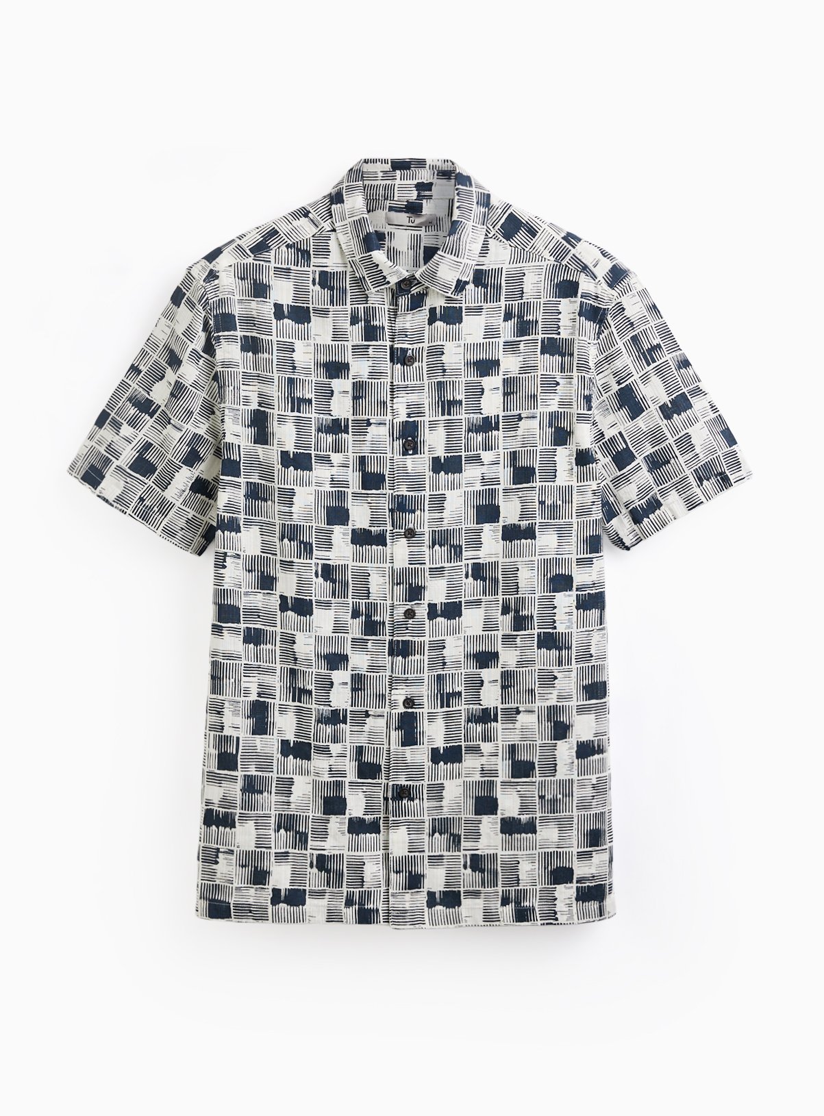 Mono Repeat Box Line Printed Shirt 