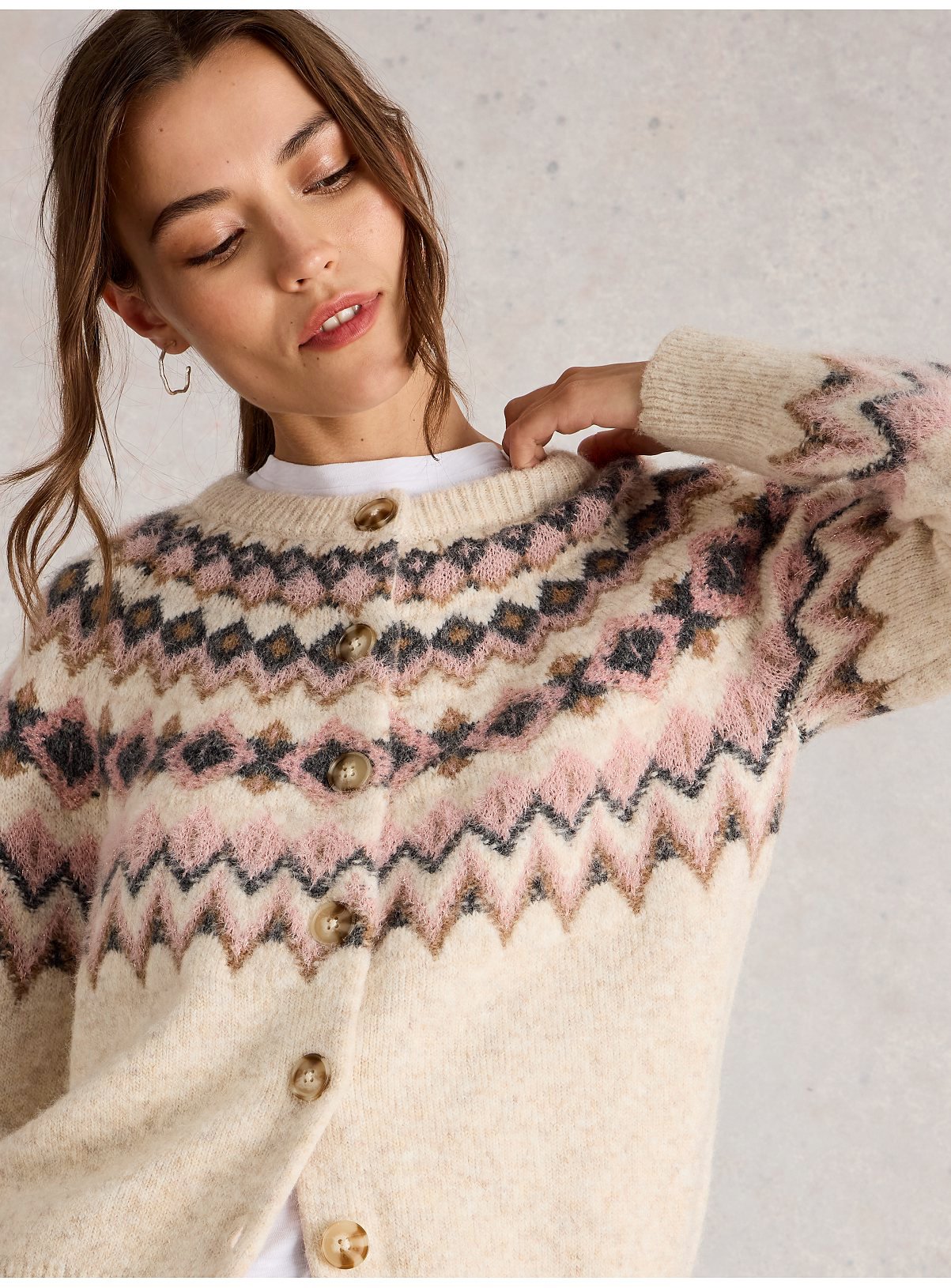 WHITE STUFF Arctic Fairisle Cardigan