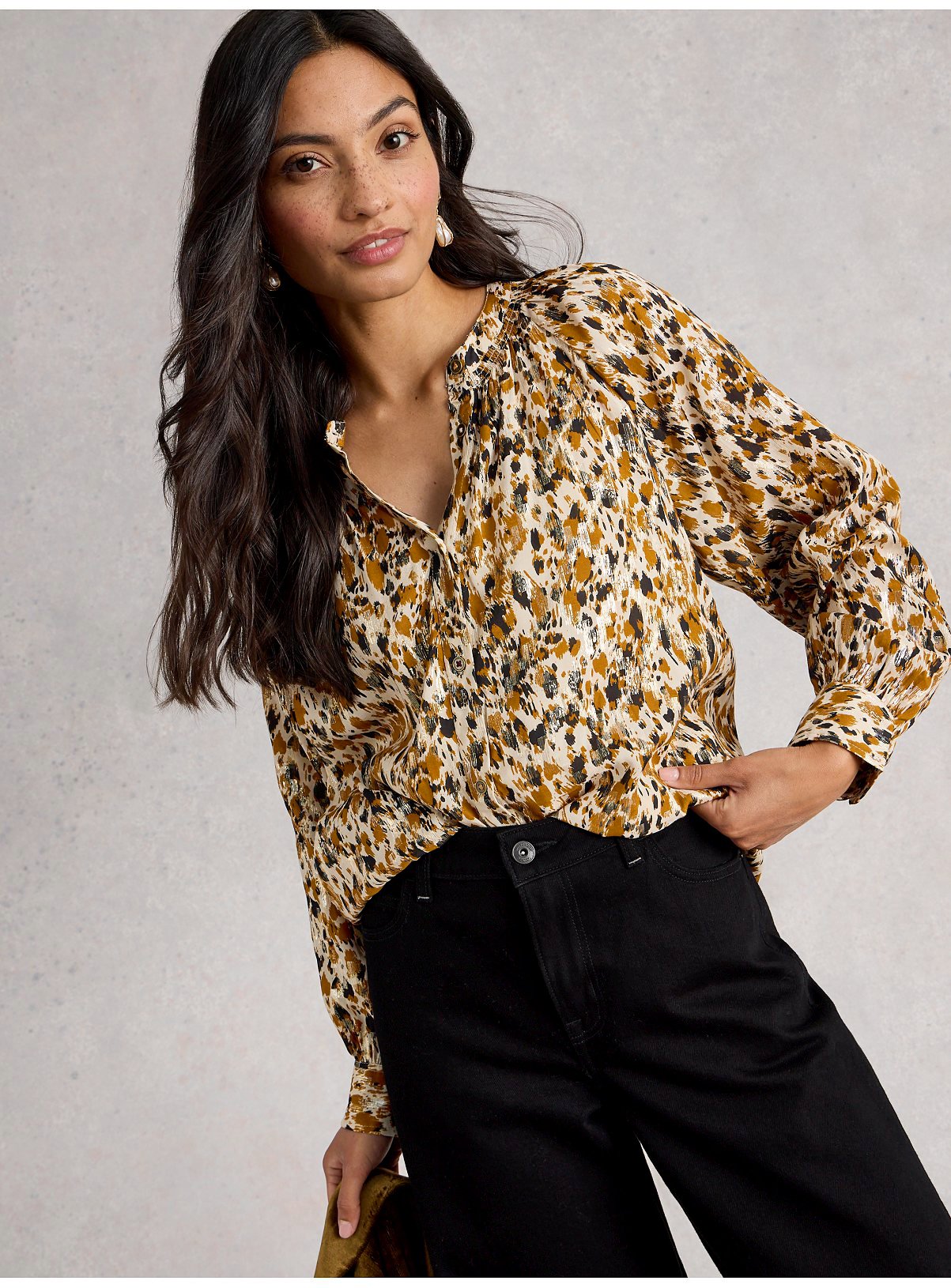 WHITE STUFF Ari Metallic Top 