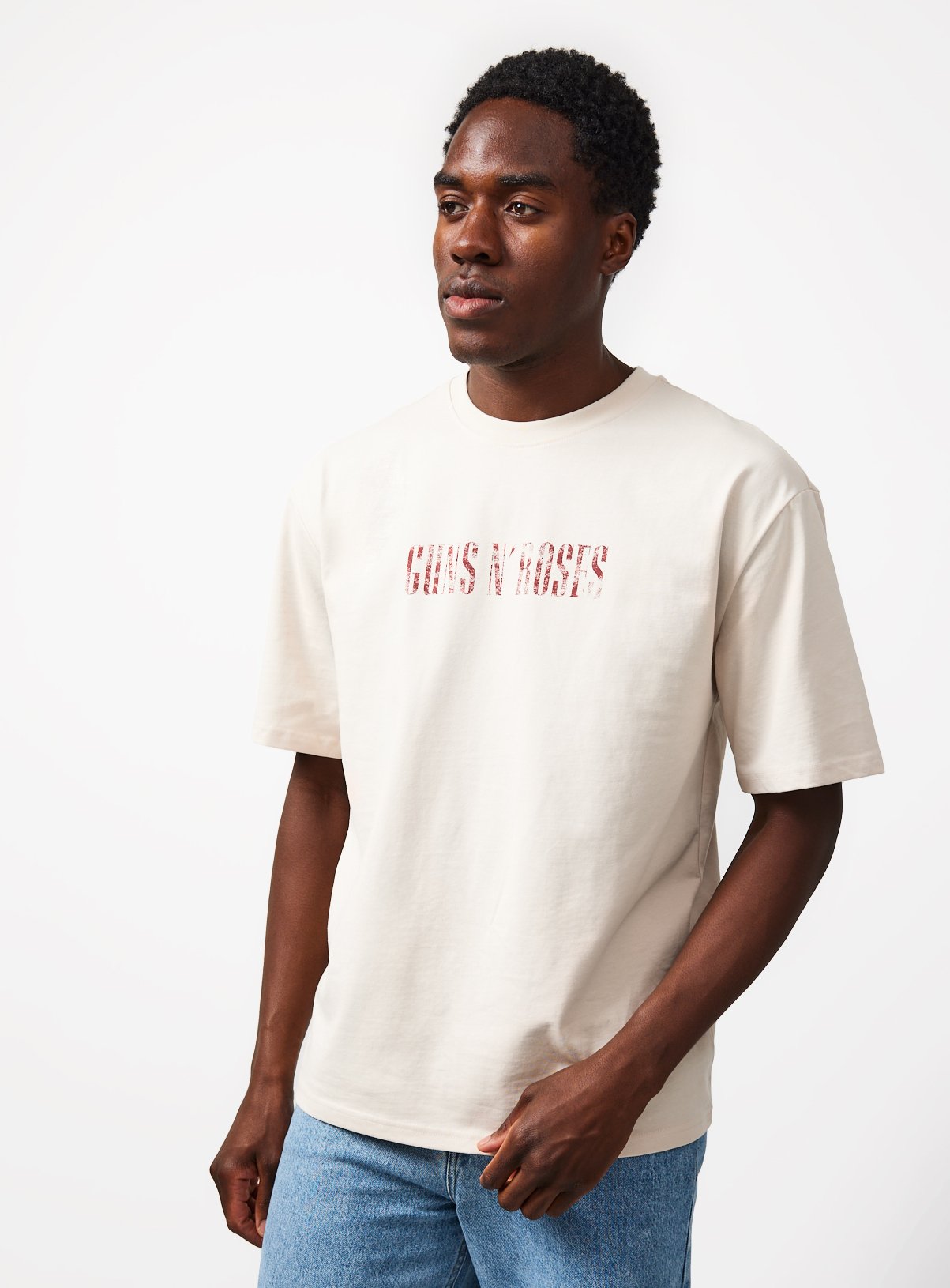 Neutral Guns N Roses Graphic Relaxed Fit T-Shirt 