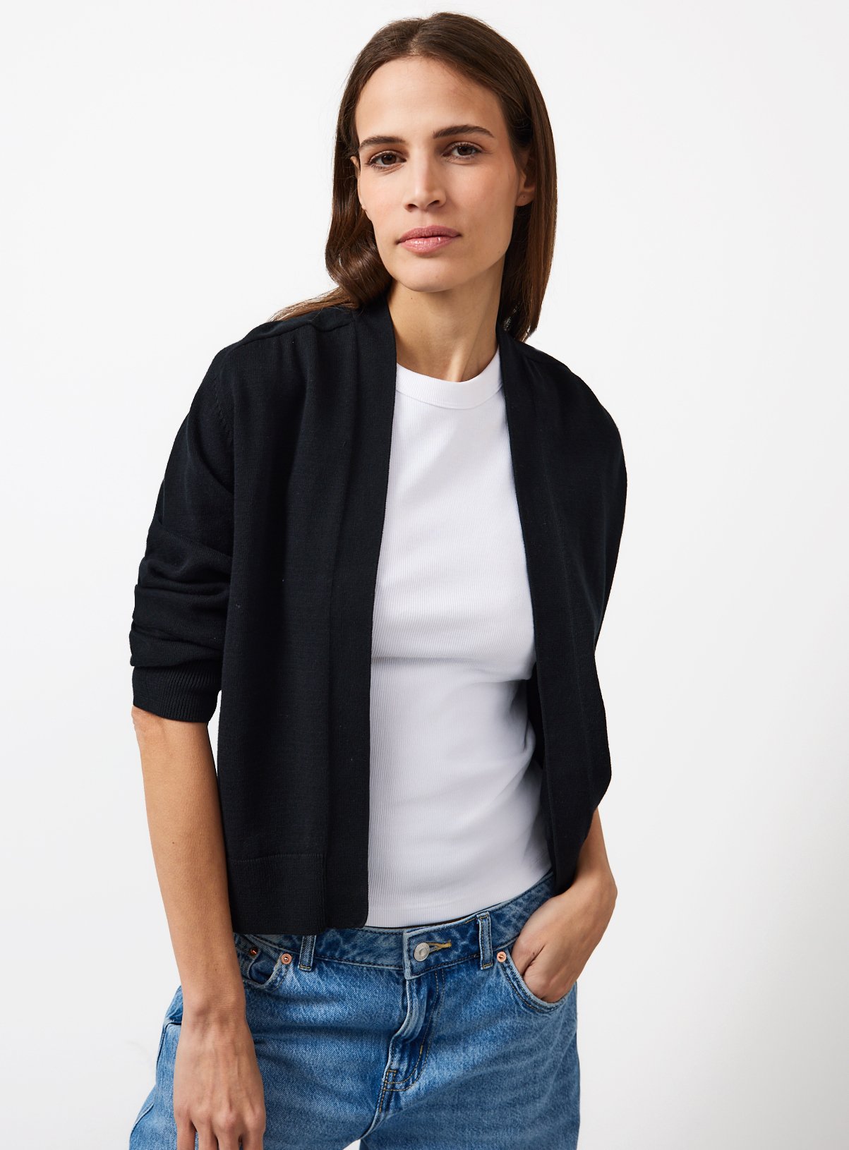 Black Cropped Knitted Cardigan 14