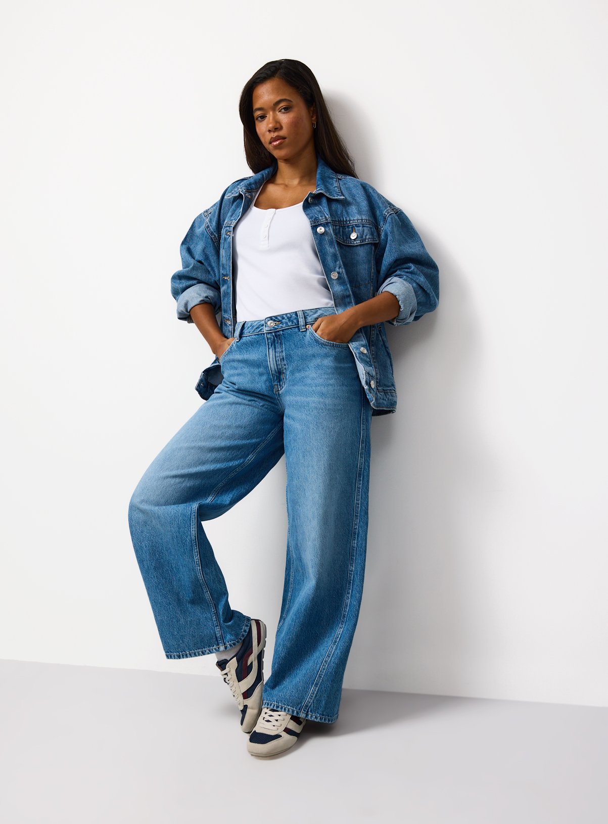 White Ribbed Henley Neckline Vest 20