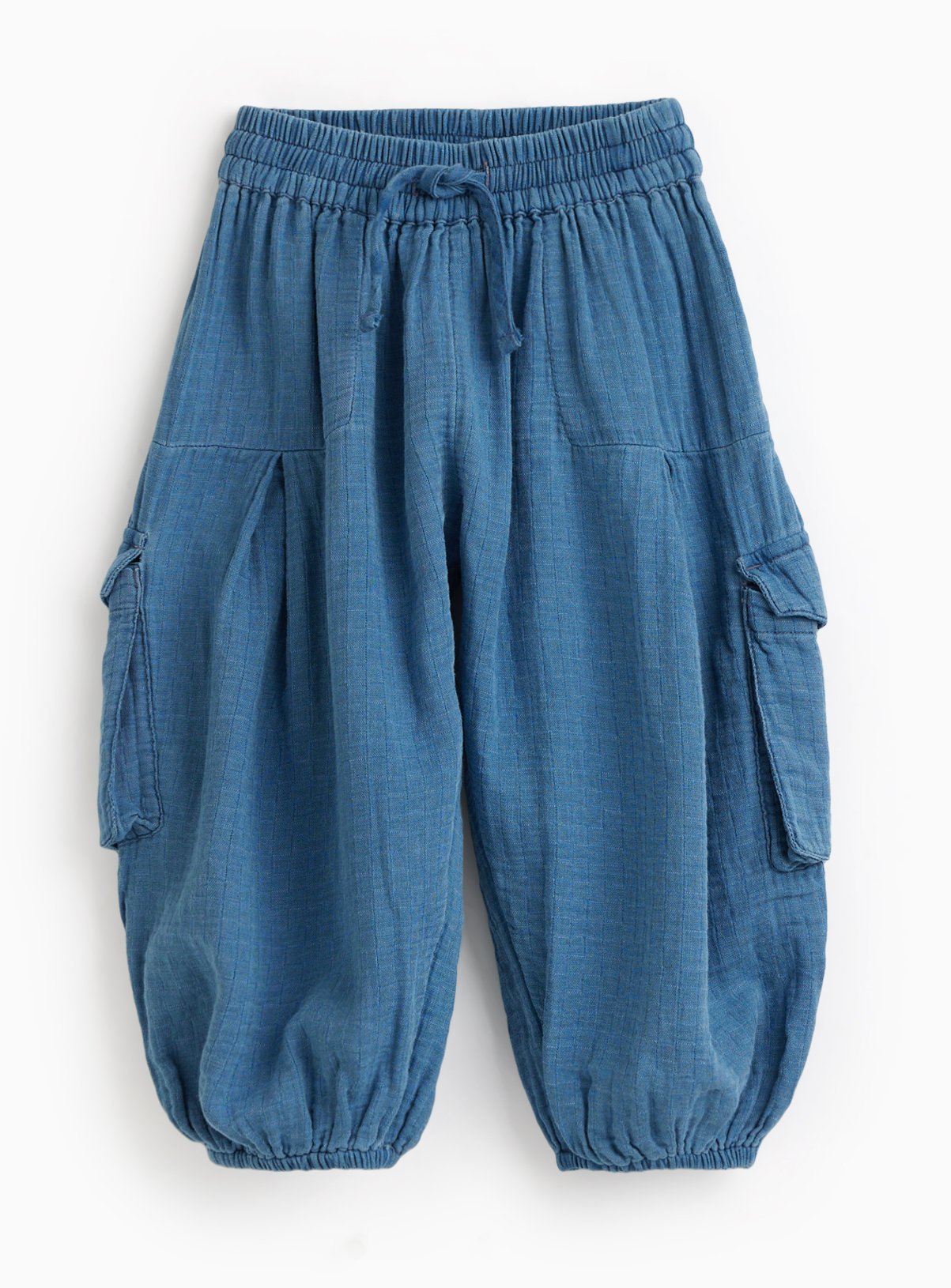 Blue Barrel Leg Trousers 