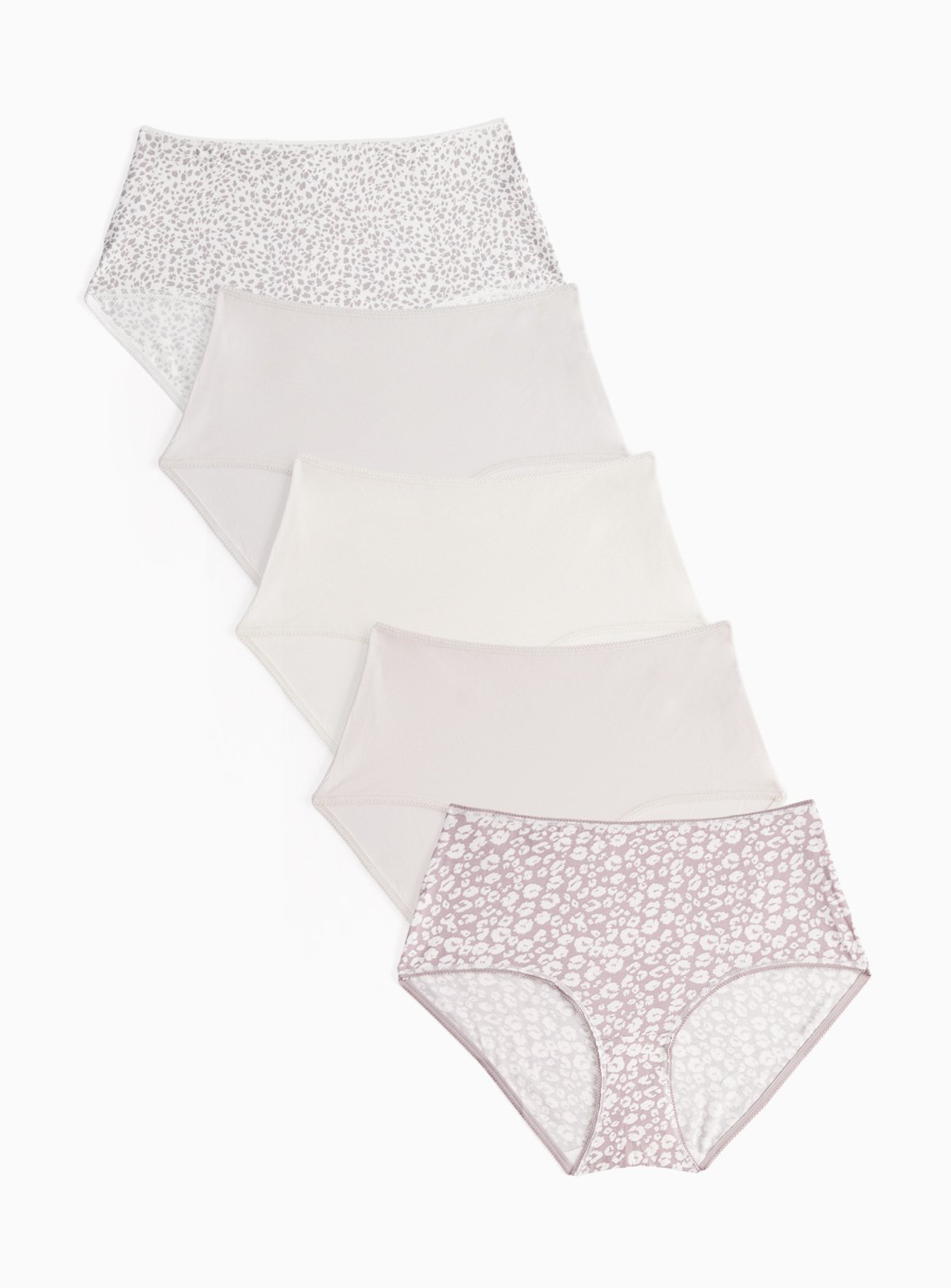 Neutral & Animal Print Full Briefs 5 Pack 