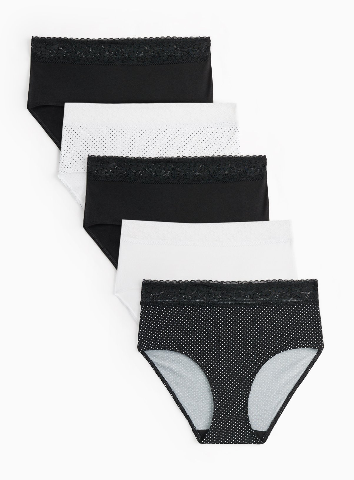 Mono Floral Lace Full Brief Knickers 5 Pack