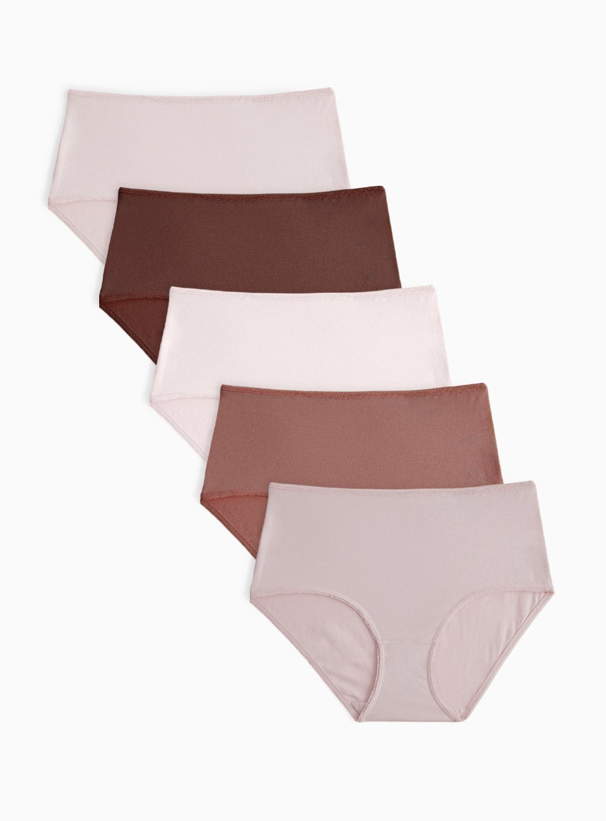 Brown Tonal Midi Knickers 5 Pack 