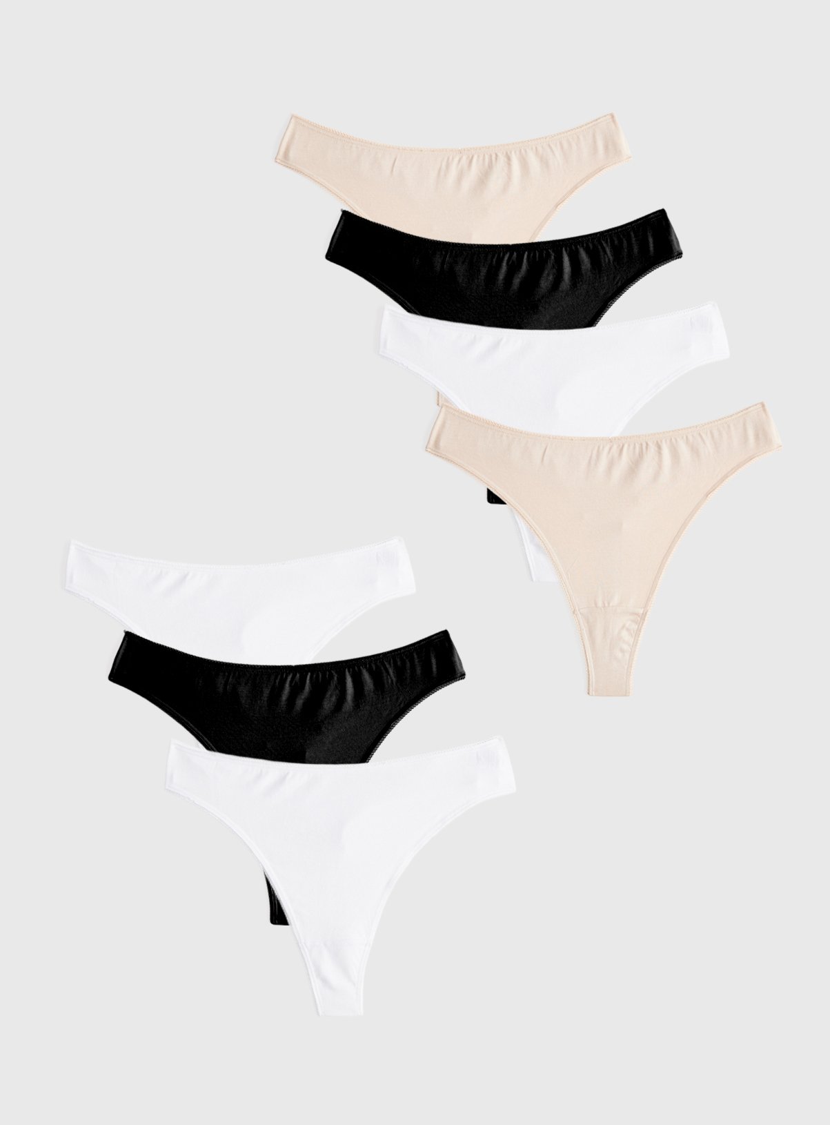 Mono & Nude Thongs 7 Pack