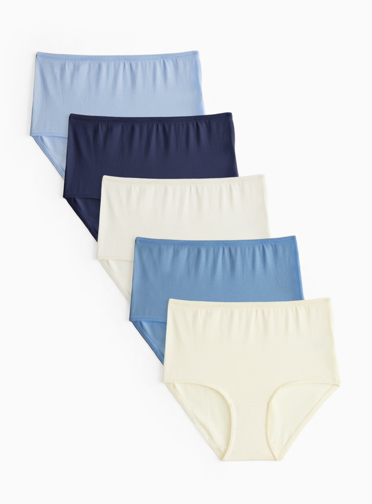 Blue & Yellow Plain Full Briefs 5 Pack 