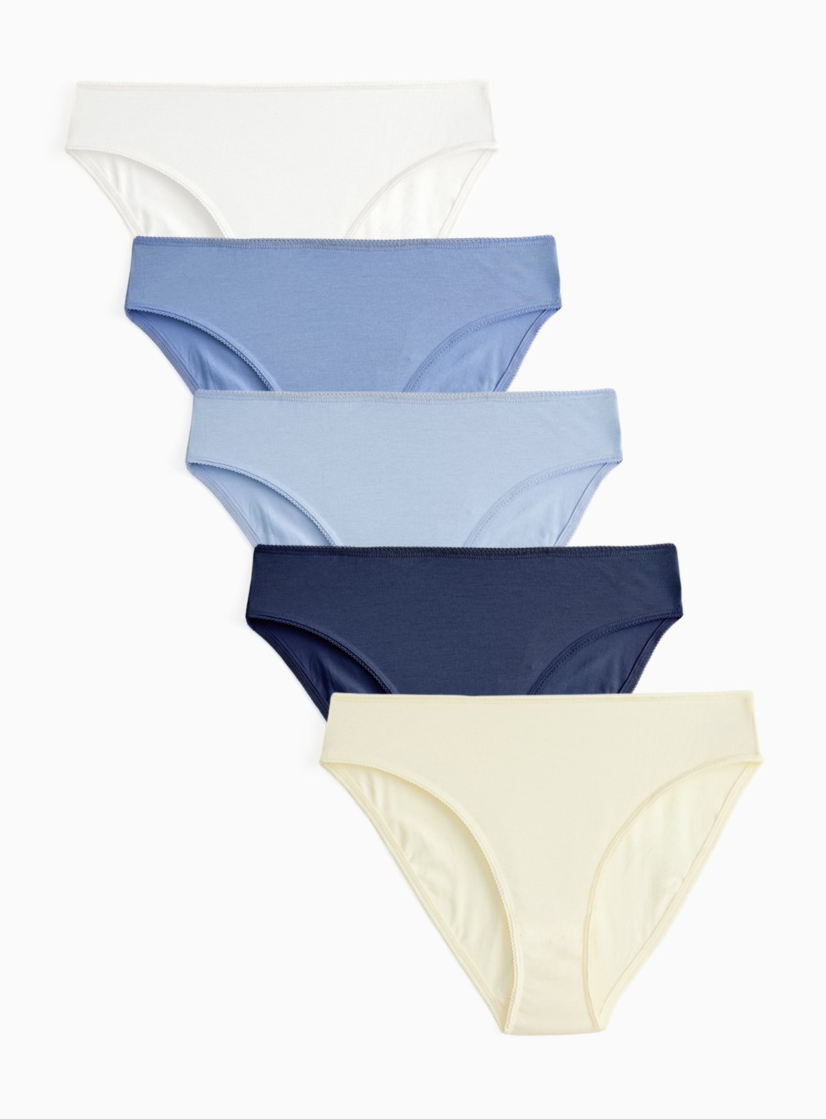 Blue & White High Leg Briefs 5 Pack