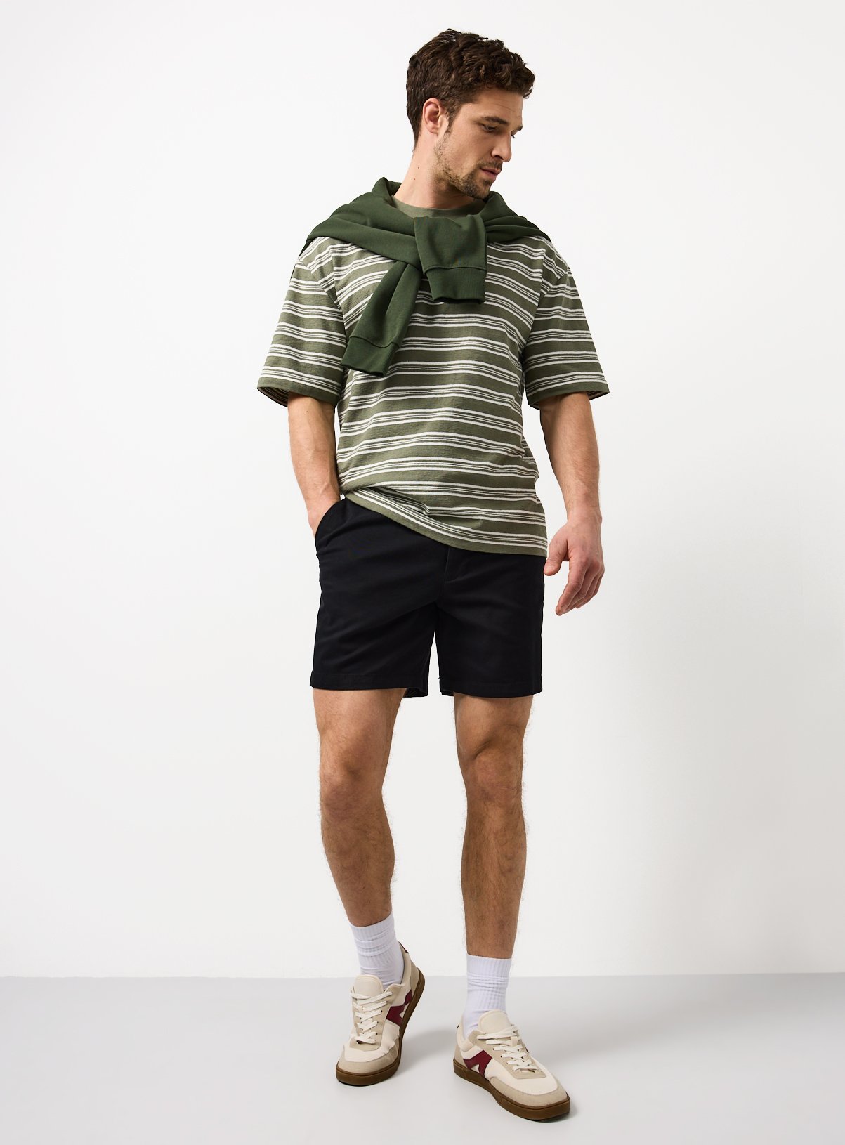 Black Shorter Length Chino Shorts 34
